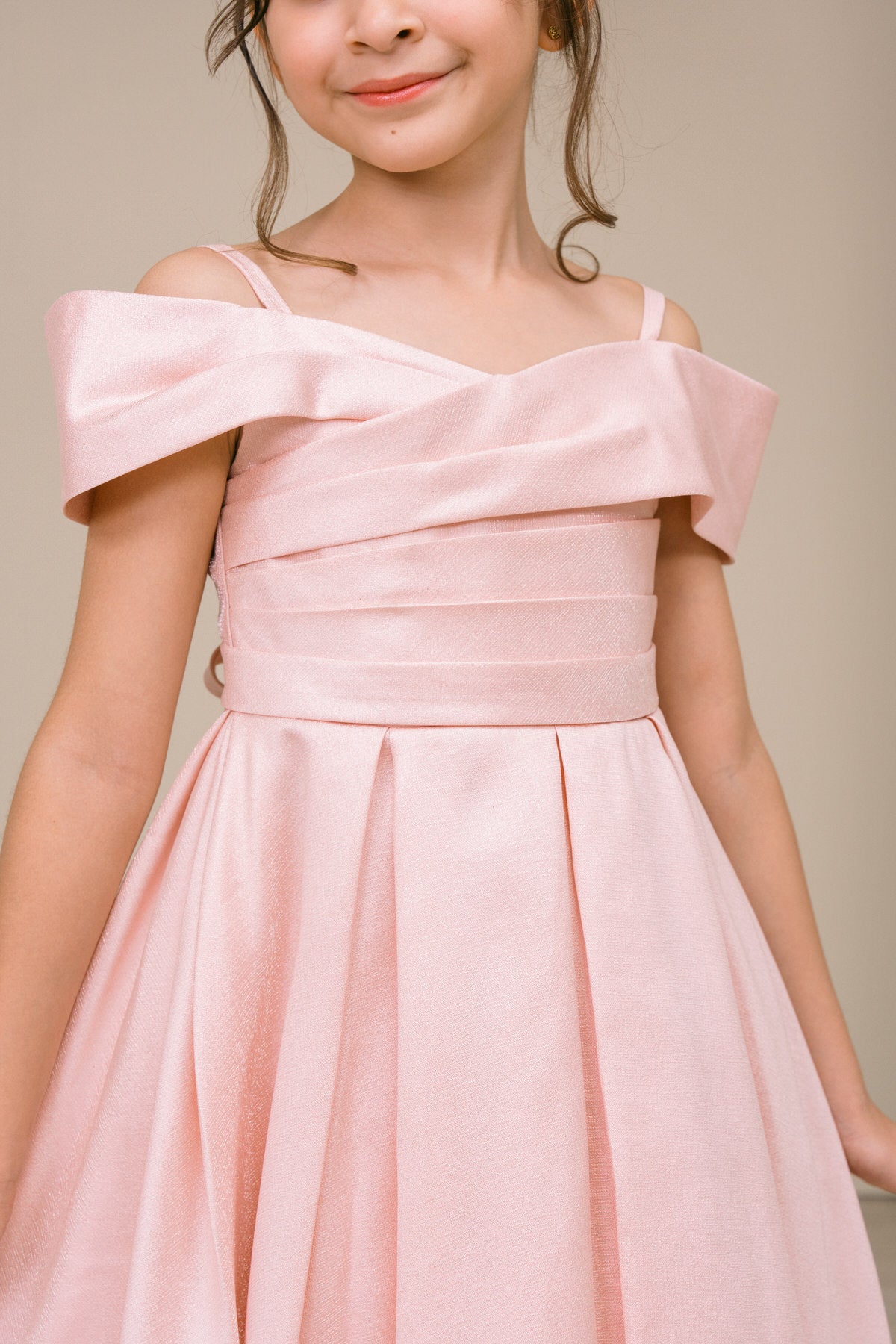 Flower Girl Dresses Midi Tea Length Ball Gown Flower Girl Dress Blush
