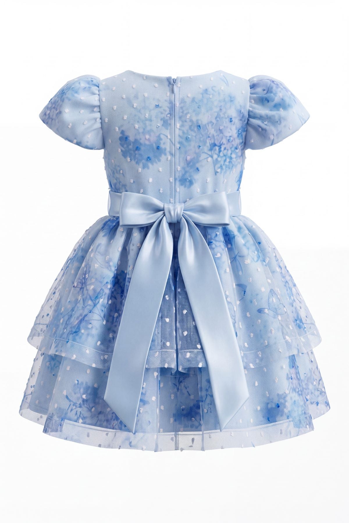 Jewel Neck Cap Sleeve Floral Tulle Toddler Formal Dress Cinderella Couture 9193B