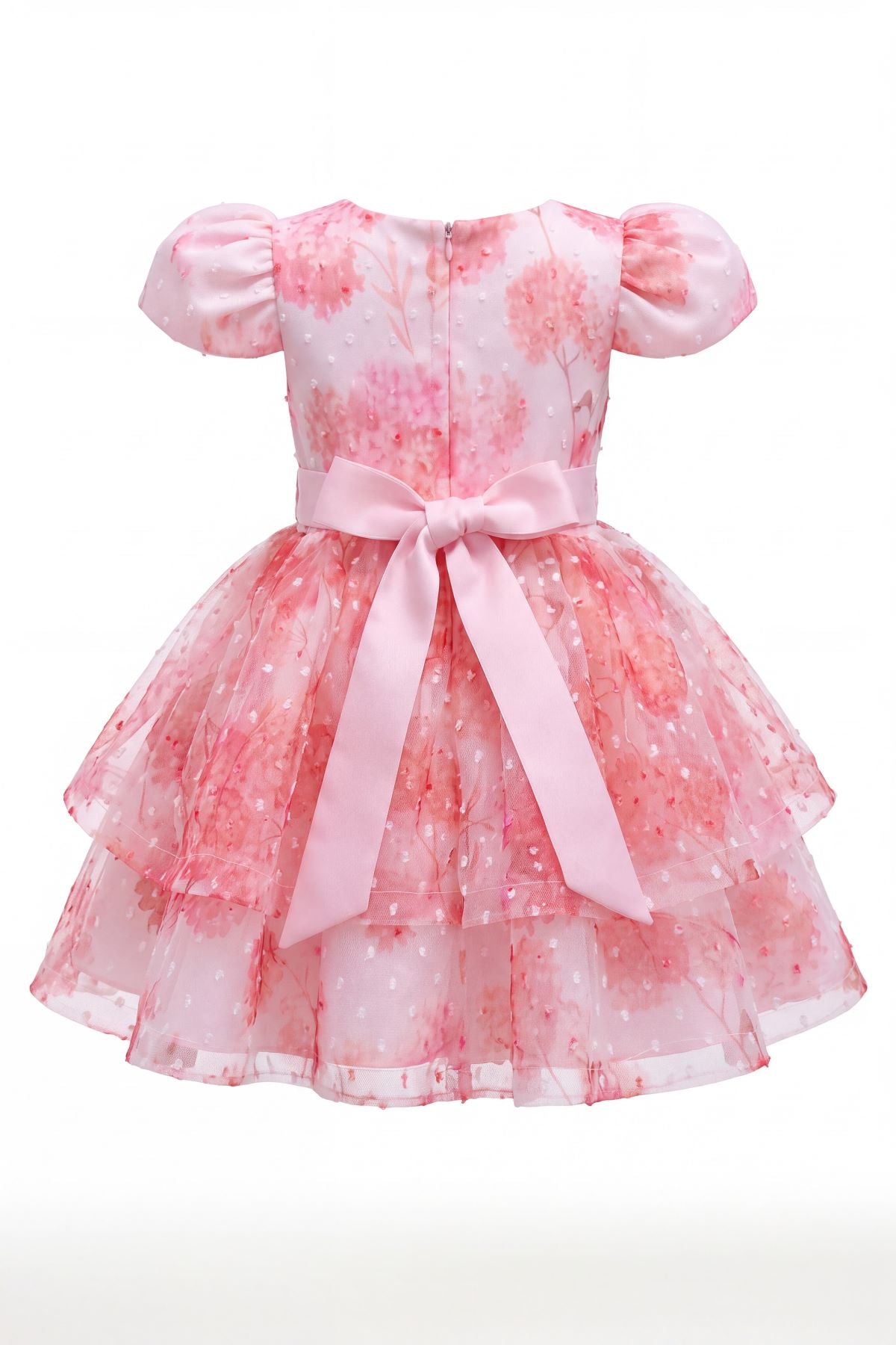 Jewel Neck Cap Sleeve Floral Tulle Toddler Formal Dress Cinderella Couture 9193B