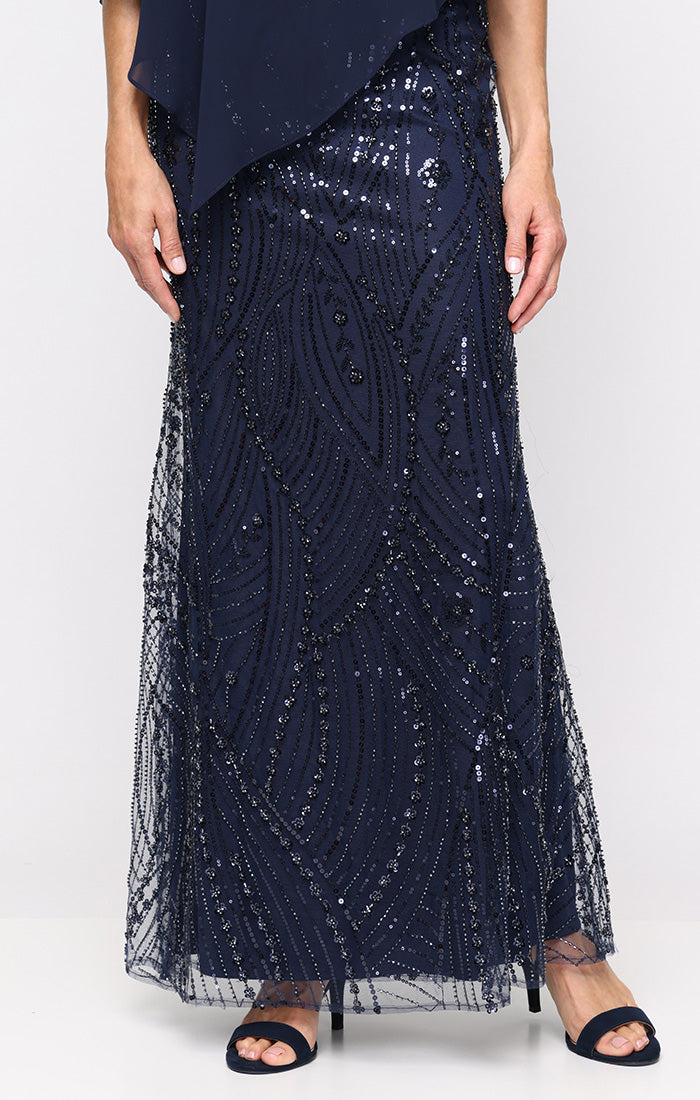 Mother of the Bride Dresses Long Formal Beaded Mother of the Bride Dress SL Fashions 9197105 Navy