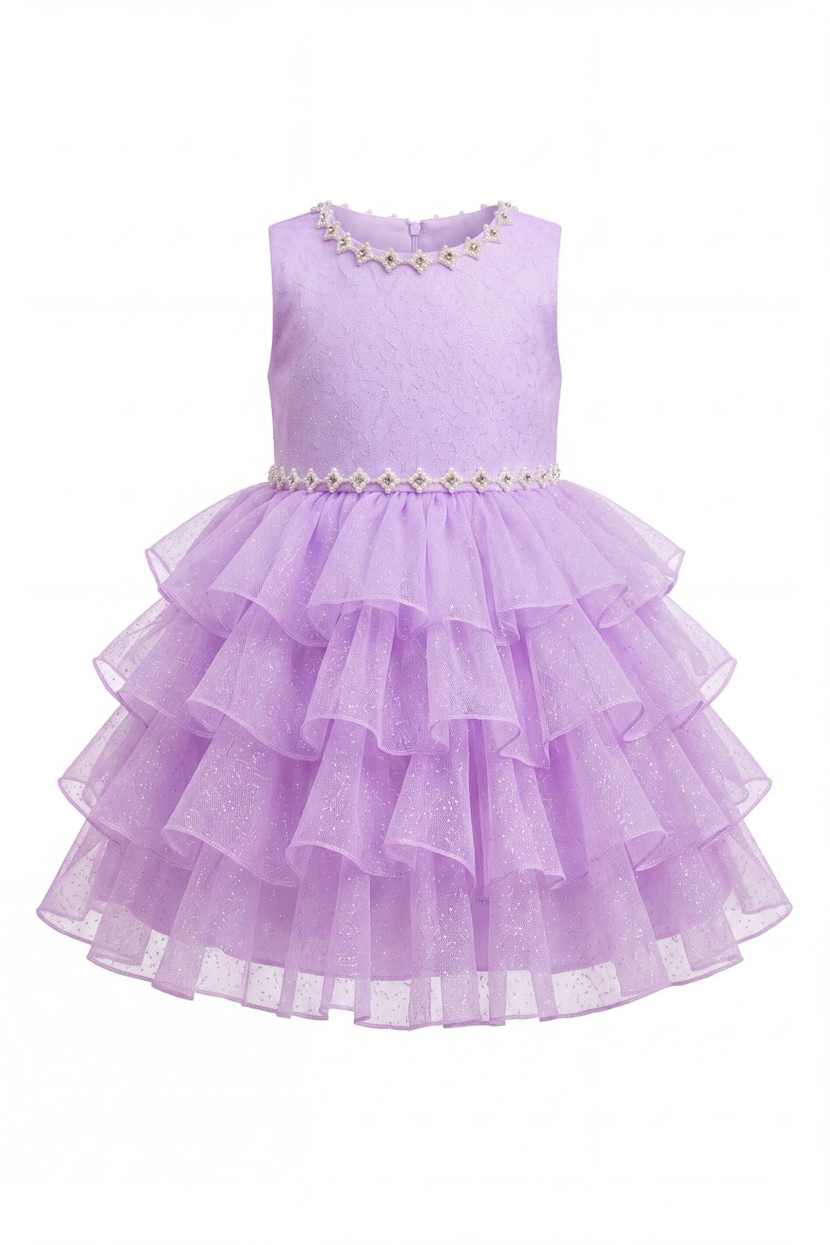 Jewel Neck Sleeveless Ruffled Baby Ball Gown Cinderella Couture 9208B