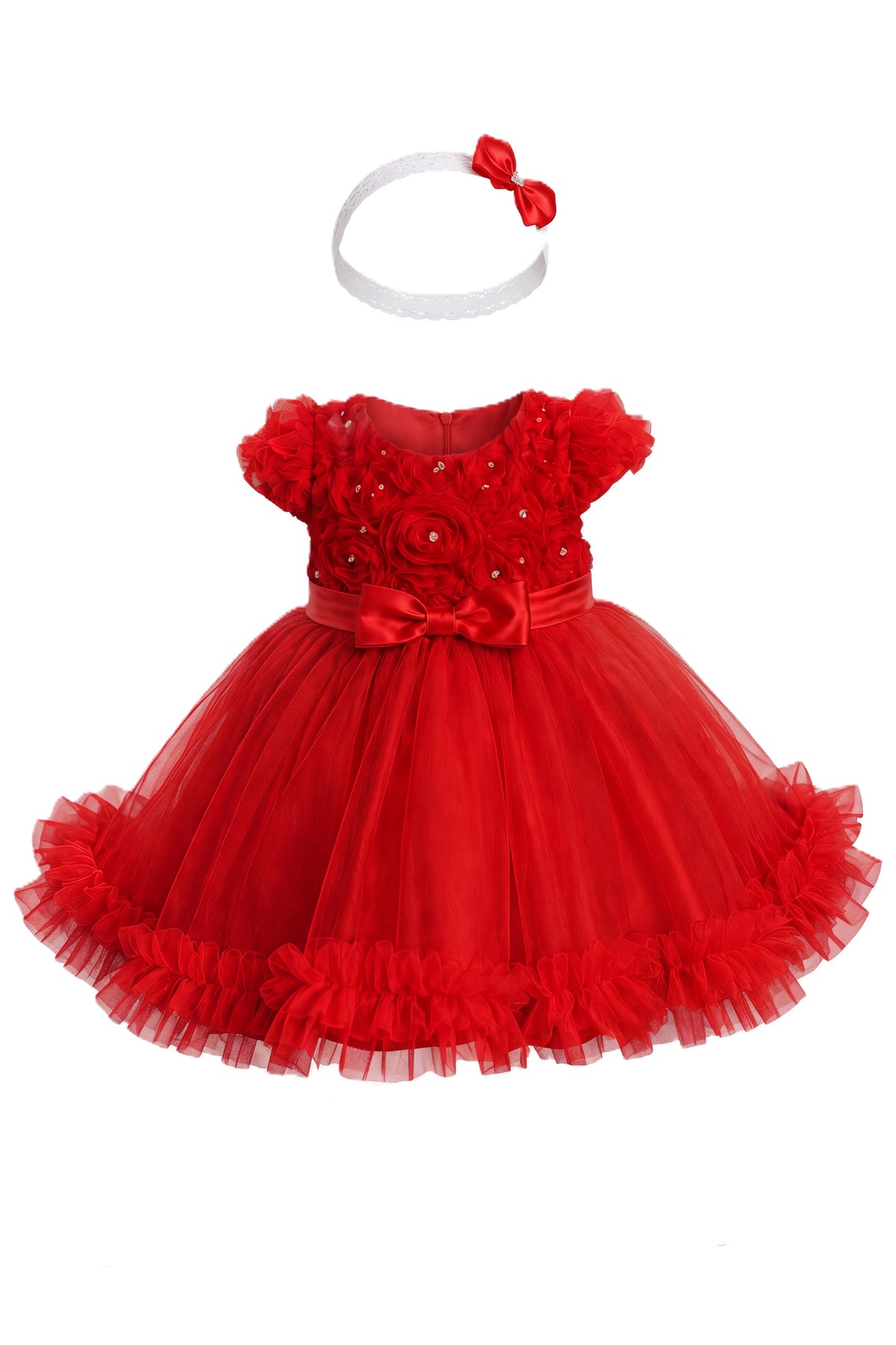 Floral Tea-Length Tulle Baby and Toddler Ball Gown Cinderella Couture 9209B