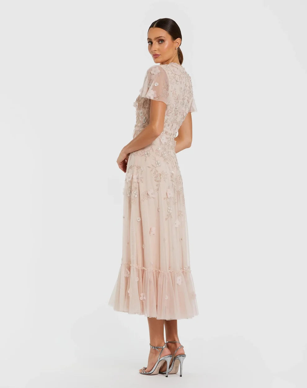 Crew High-Neck Tea-Length Tulle Formal A-Line Mac Duggal 999212P
