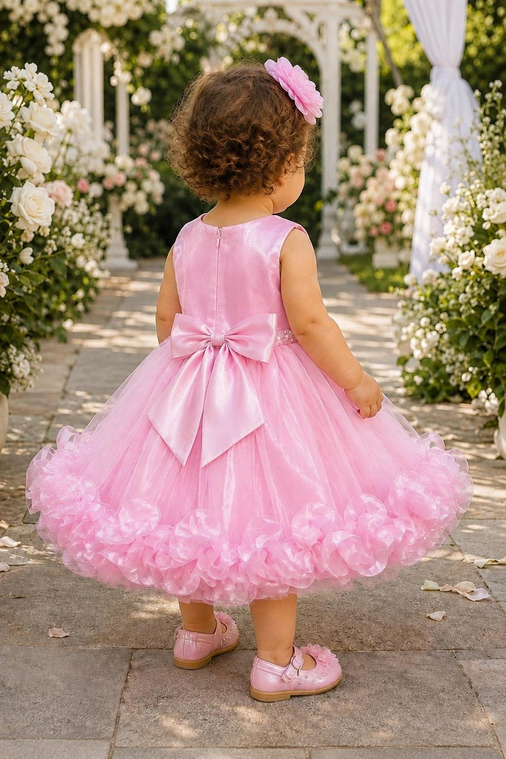Scoop Neck Sleeveless Tulle Ruffle Baby Ball Gown Cinderella Couture 9212B