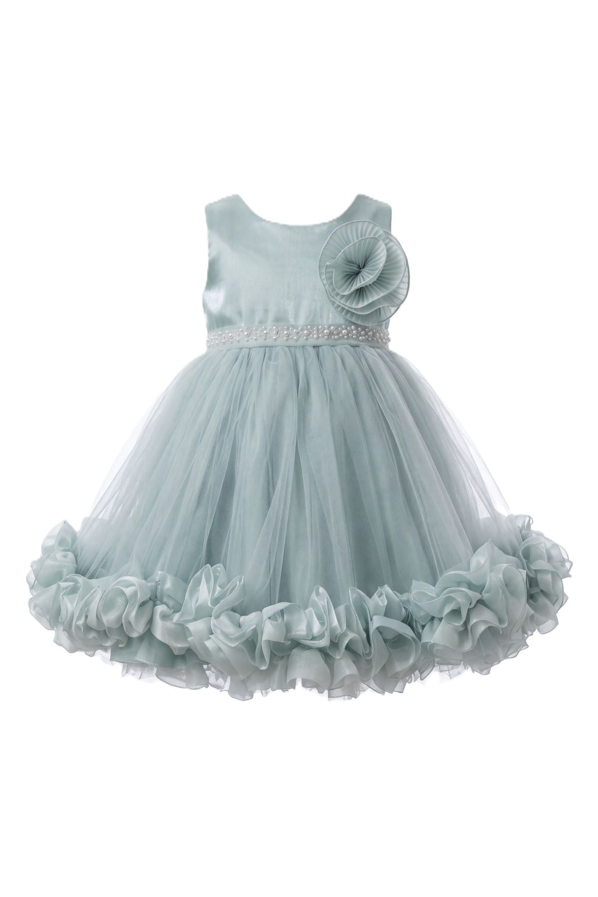 Scoop Neck Sleeveless Tulle Ruffle Baby Ball Gown Cinderella Couture 9212B