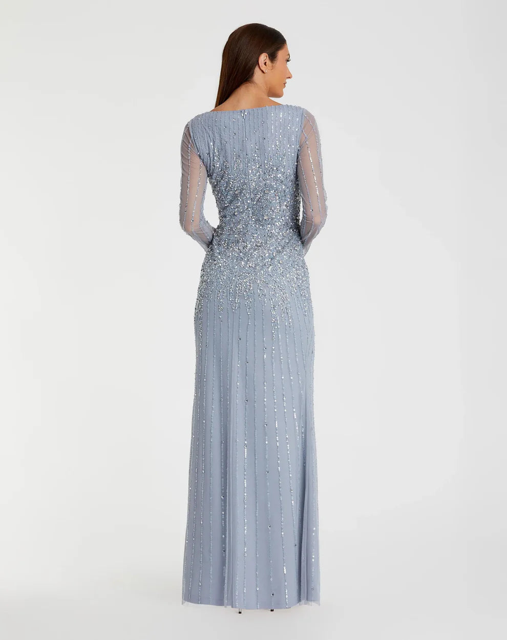 Formal Dresses Sequin Long Sleeve A Line Dress Powder Blue