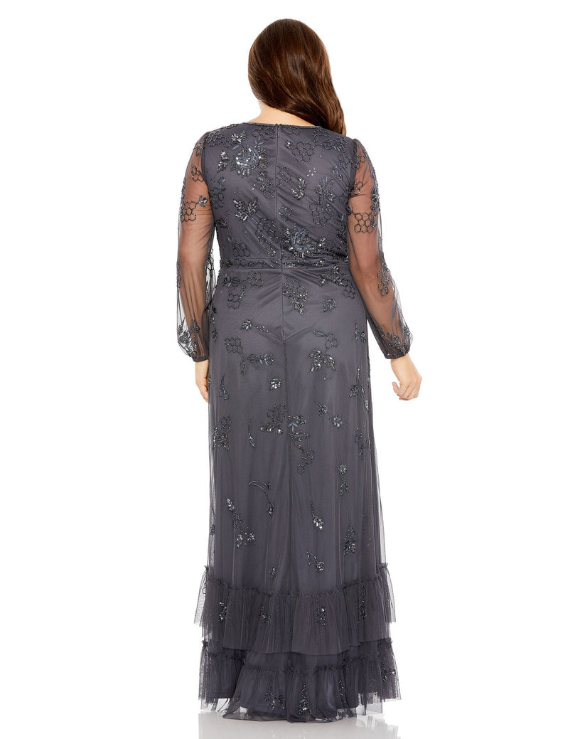 Plus Size Dresses Long Sleeve Formal Plus Size Dress Charcoal