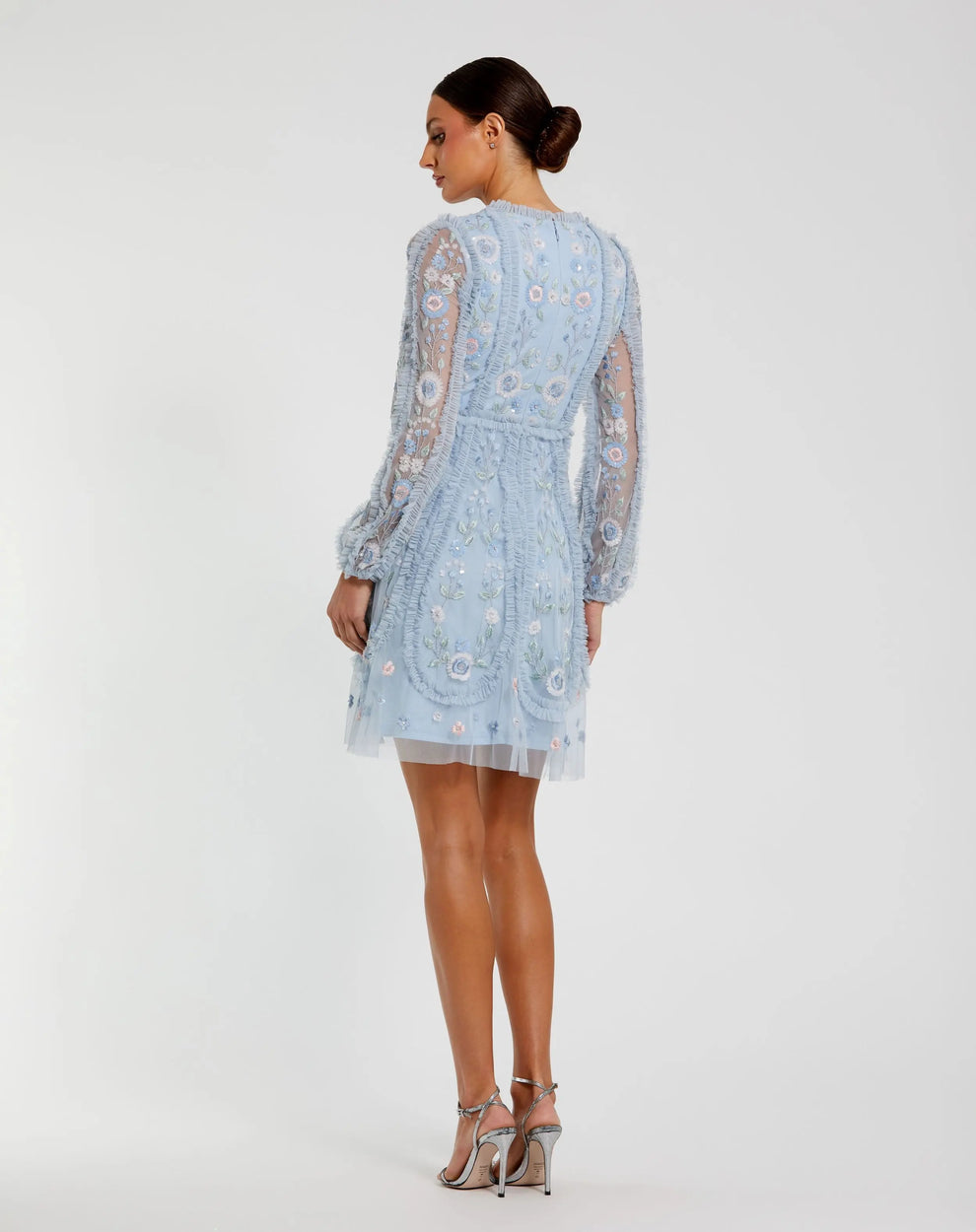 Cocktail Dresses Mini Short Homecoming Cocktail Ruffle Dress Powder Blue