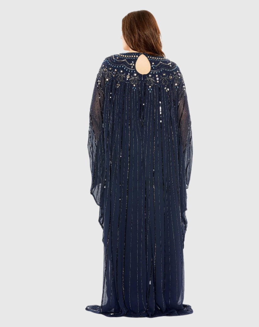 Plus Size Dresses Long Sleeve Formal Plus Size Dress Midnight