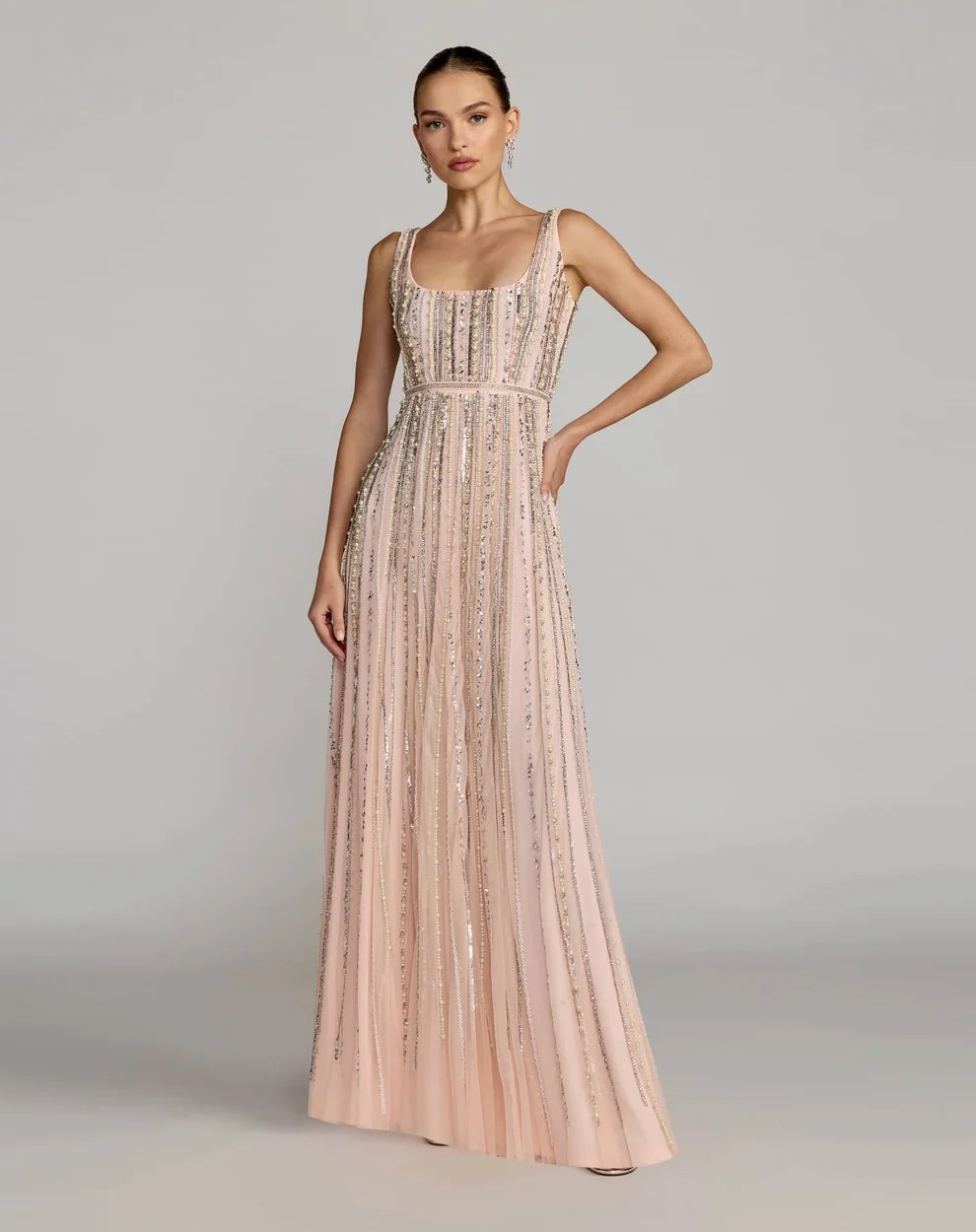 Formal Dresses Fitted Long Formal Evening Dress Blush