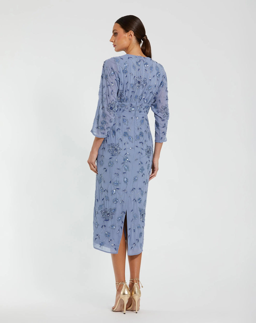 Cocktail Dresses Floral Midi Beaded Short Cocktail Dress Mac Duggal 94141 Twilight