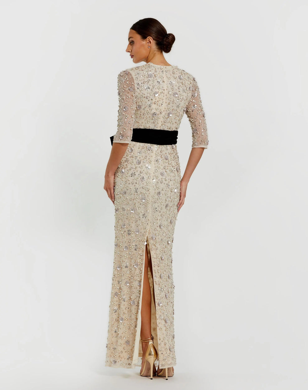 Mother of the Bride Dresses Long Formal Sequin Mother of the Bride Dress Oyster Black