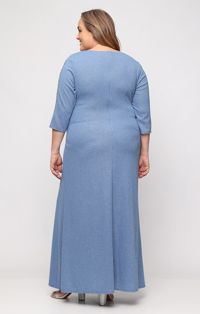 Jewel Floor-Length Jersey Formal Sheath/Column Gown SL Fashions 9427311