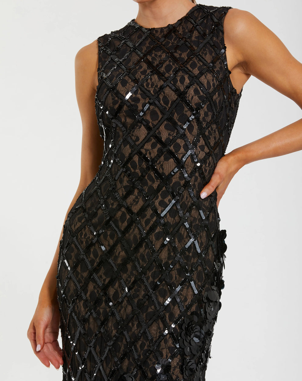 Formal Dresses Long Sequin Formal Mermaid Evening Dress Black Nude