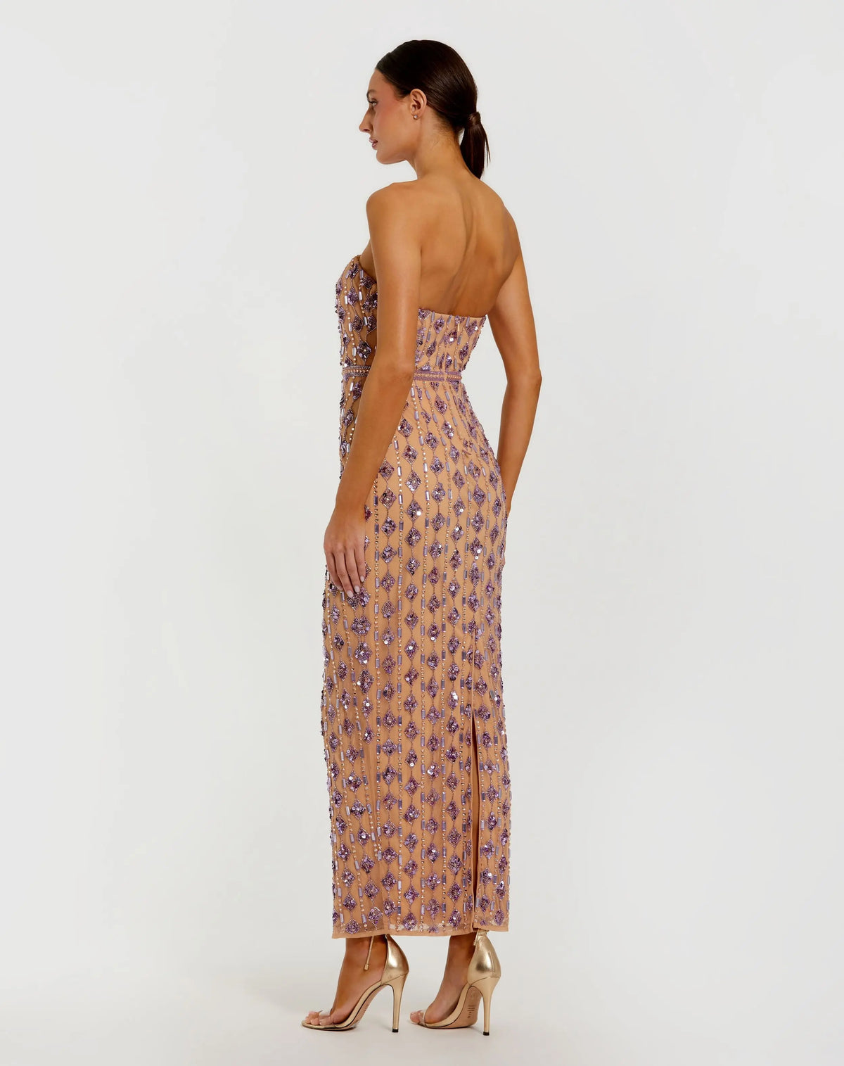 Formal Dresses Long Prom Sequin Formal Dress Nude Lilac