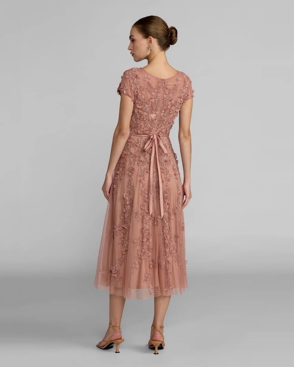 Cocktail Dresses Midi Floral Short A Line Cocktail Dress Mac Duggal 94339 Rosewood