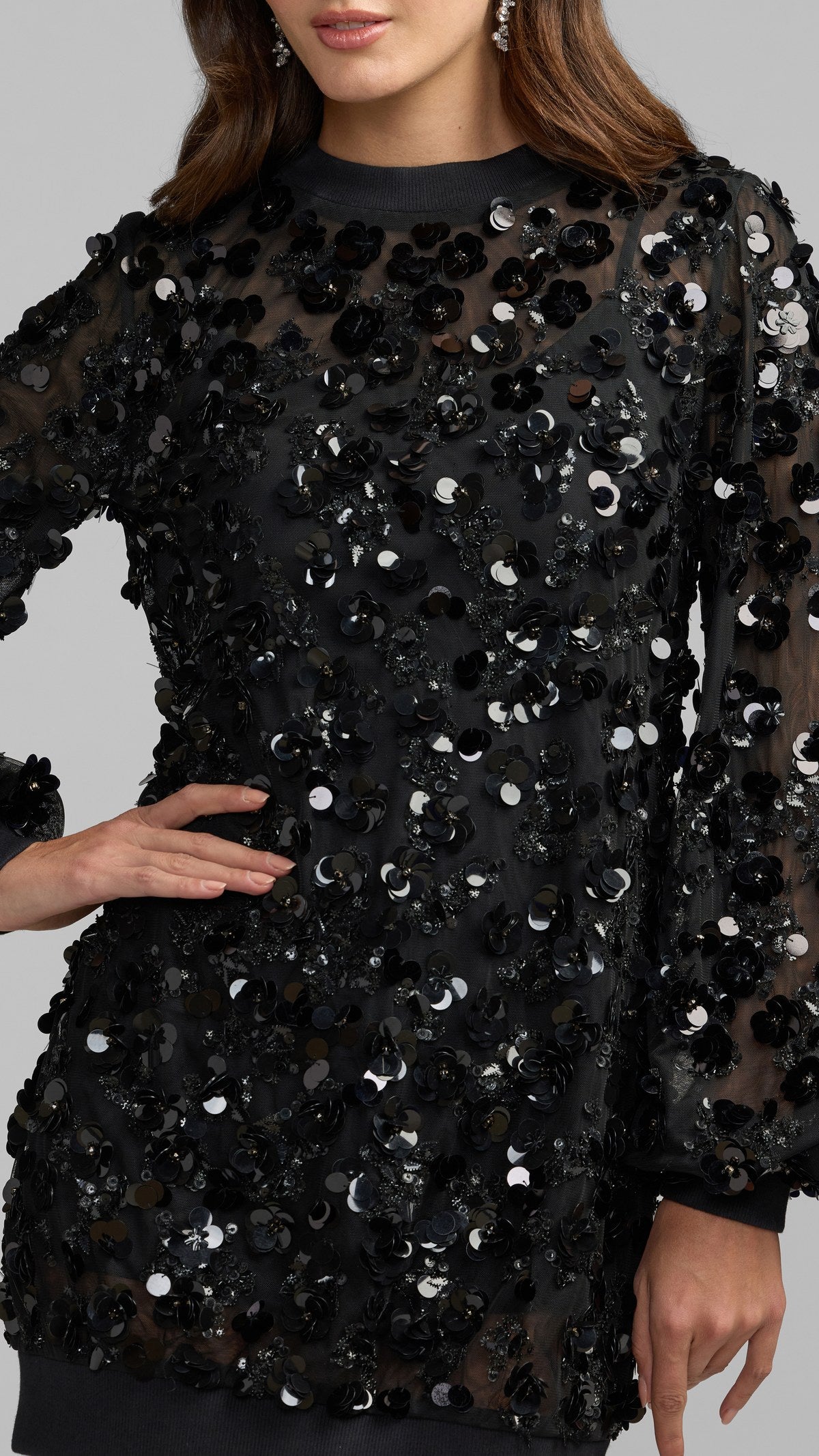 Mac Duggal style 94352 in Black, detail view