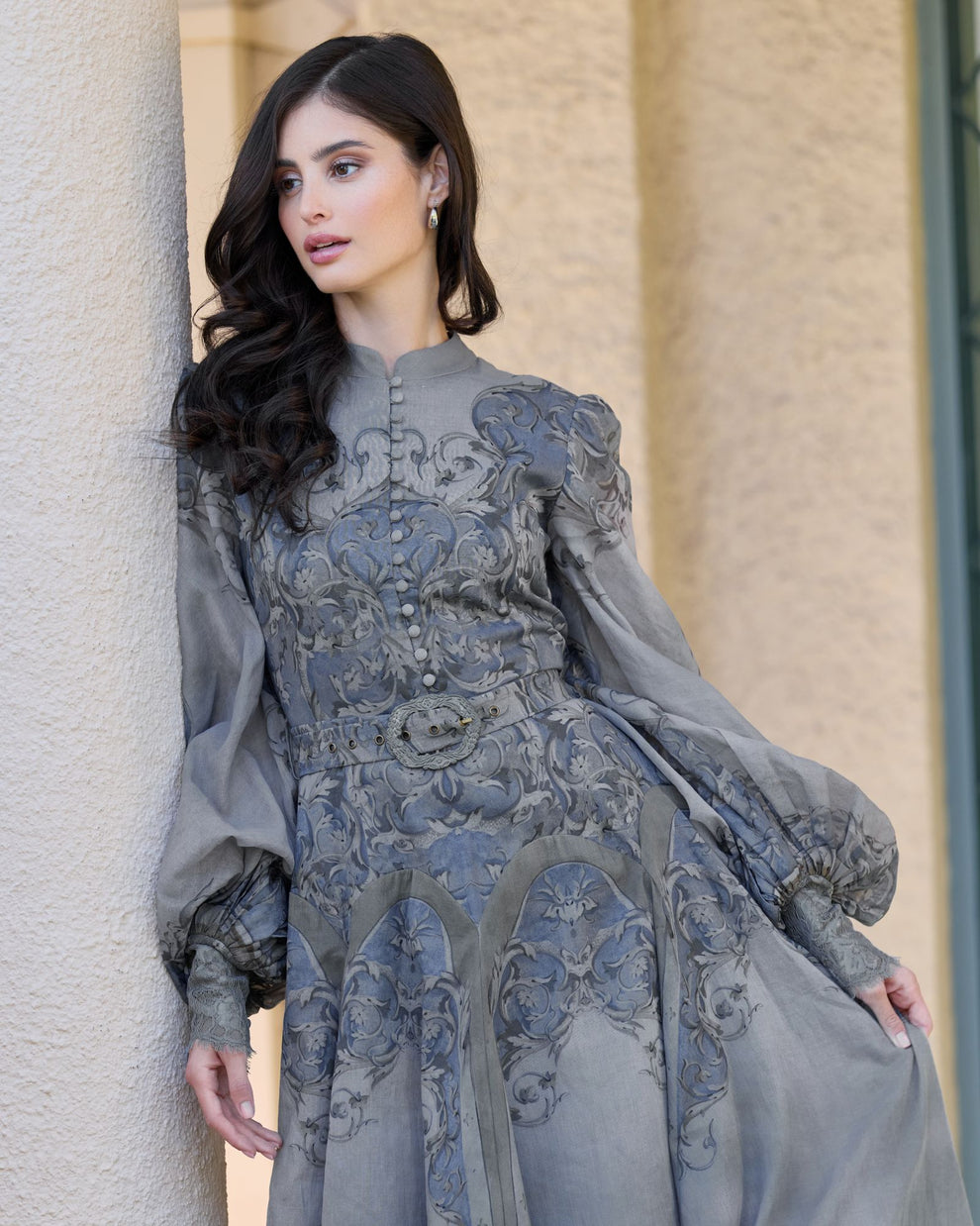 Crew/High-Neck Floor-Length Chiffon Formal A-Line Mac Duggal 94358