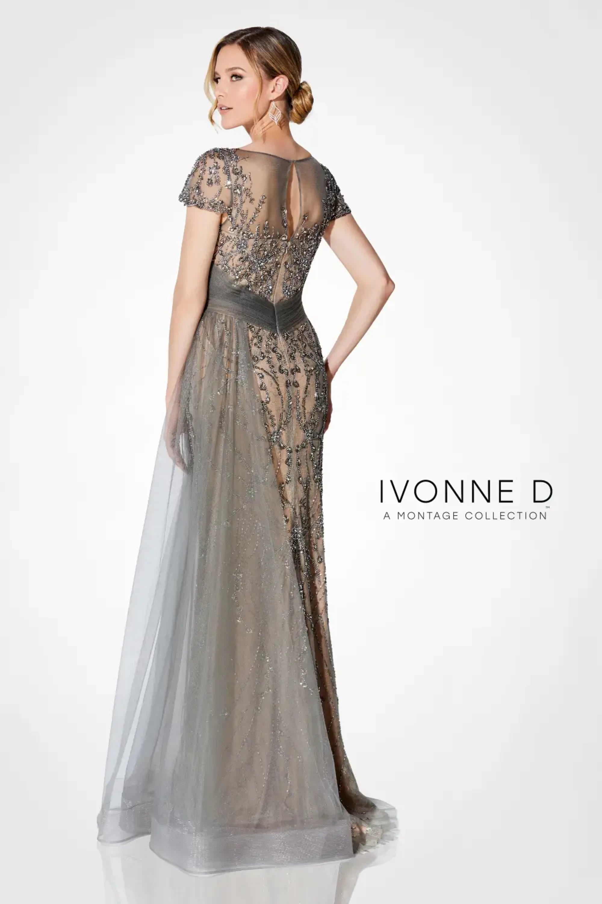 Mother of the Bride Dresses Long Mother of the Bride Beaded Formal Dress Charcoal/Nude