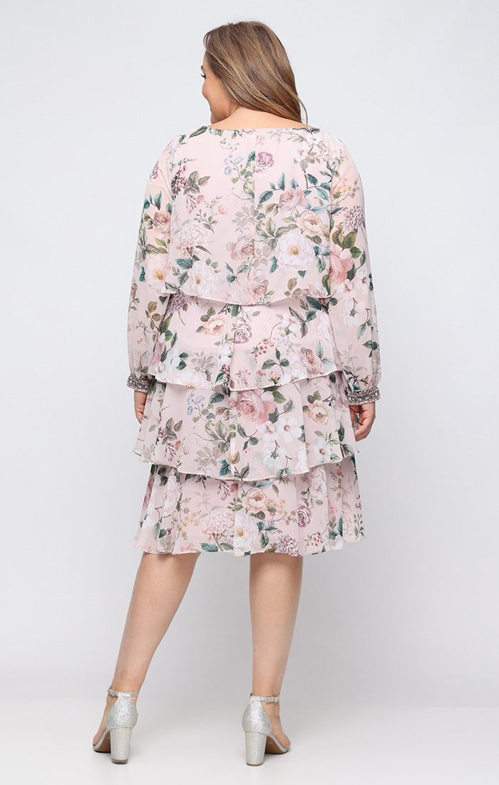 Jewel Knee-Length Chiffon Special Occasion A-Line Dress SL Fashions 9472168