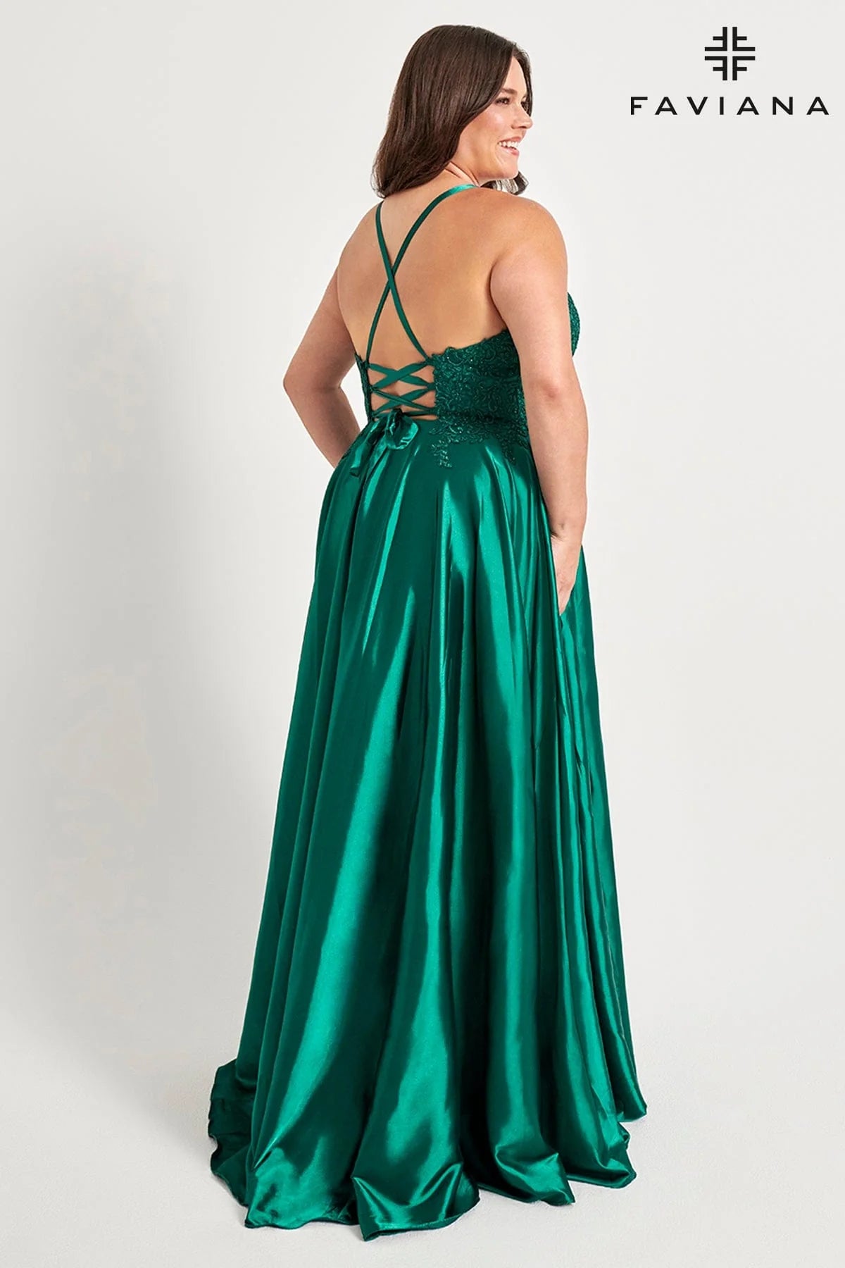 Faviana 9498 Long Formal Plus Size Prom Dress