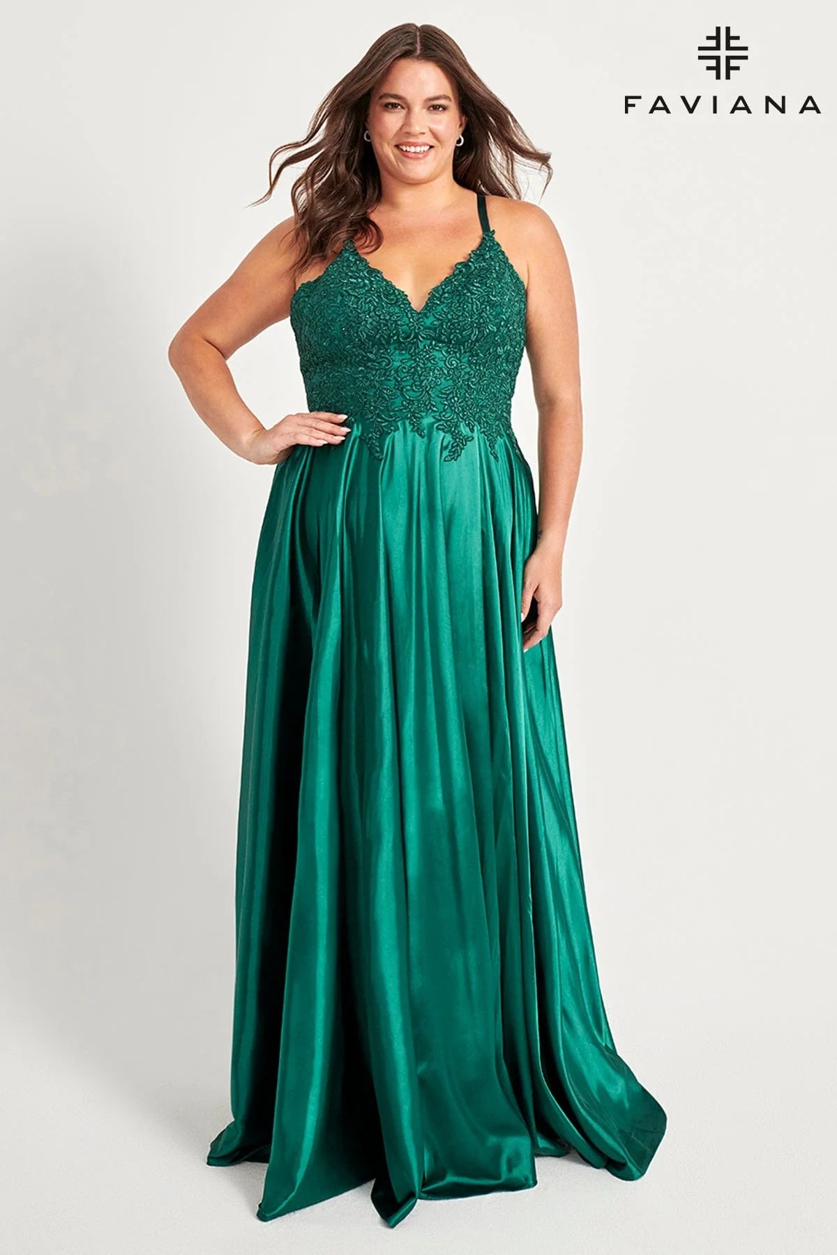 Faviana 9498 Long Formal Plus Size Prom Dress