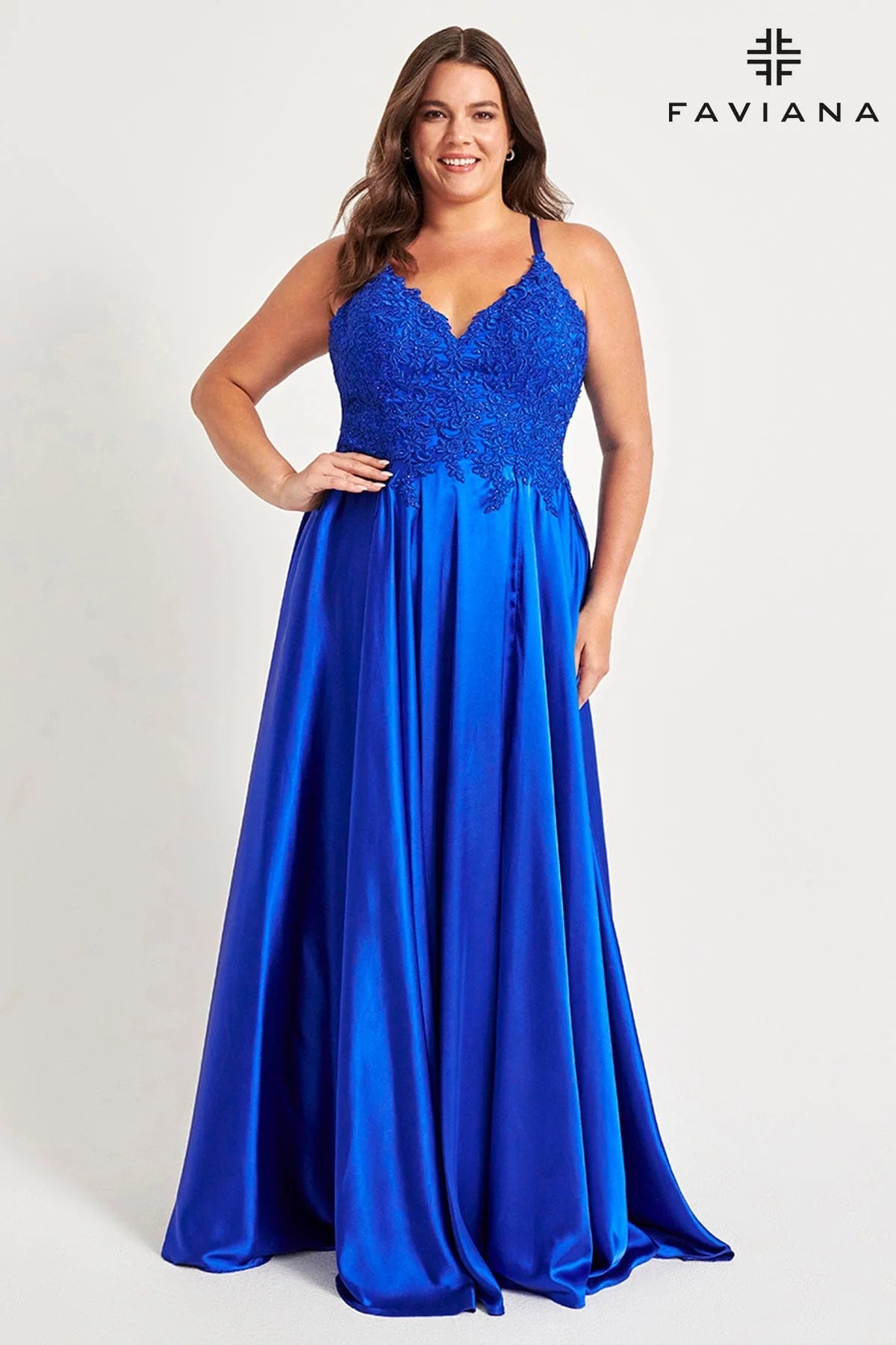 Faviana 9498 Long Formal Plus Size Prom Dress