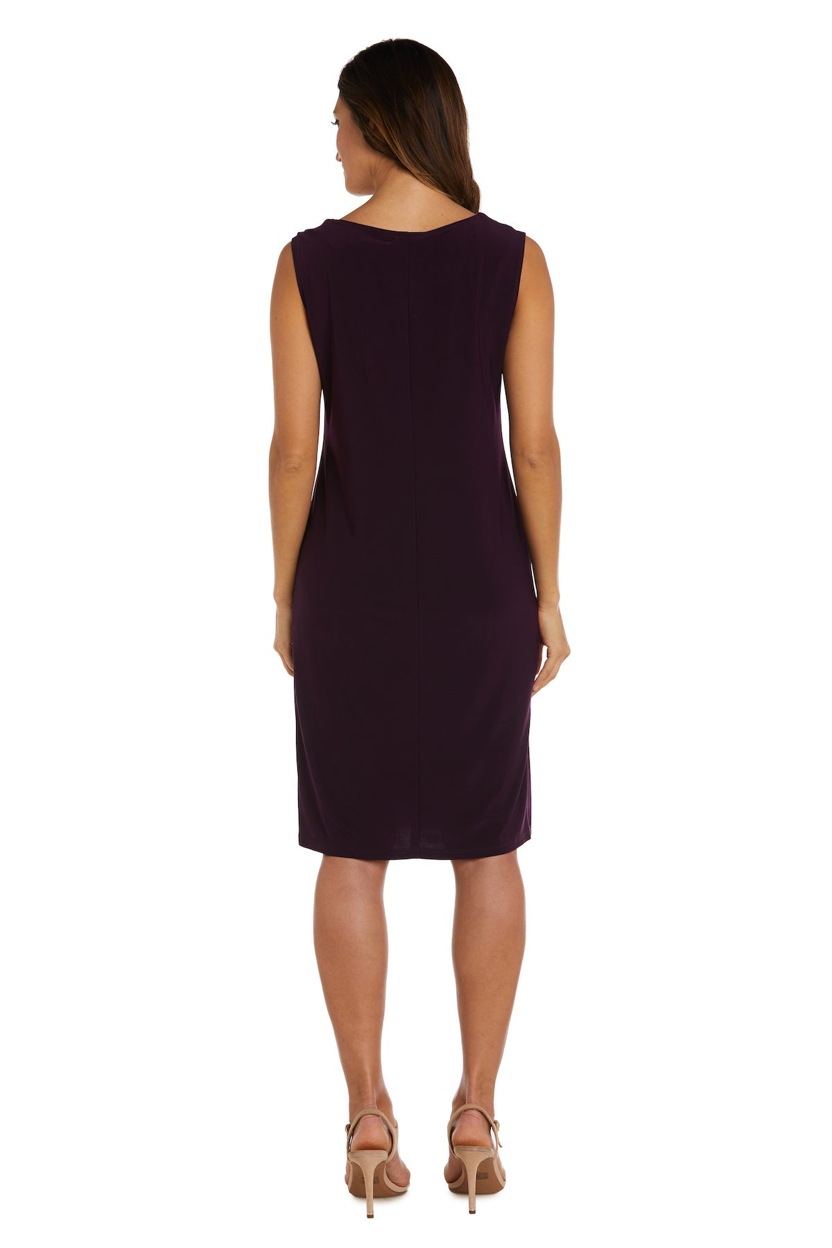 Formal Dresses Fitted Short Floral Formal Jacket Petite Dress Eggplant