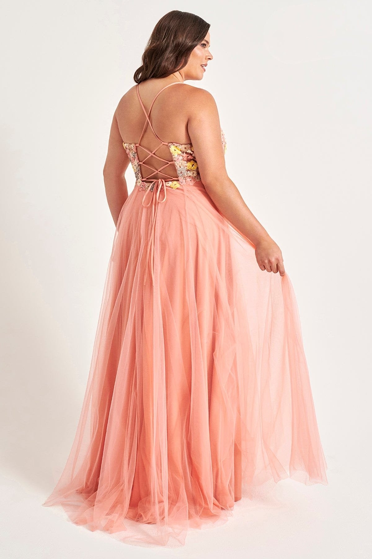 Prom Dresses Long Formal Sequin Floral Plus Size Prom Dress Spring Pink