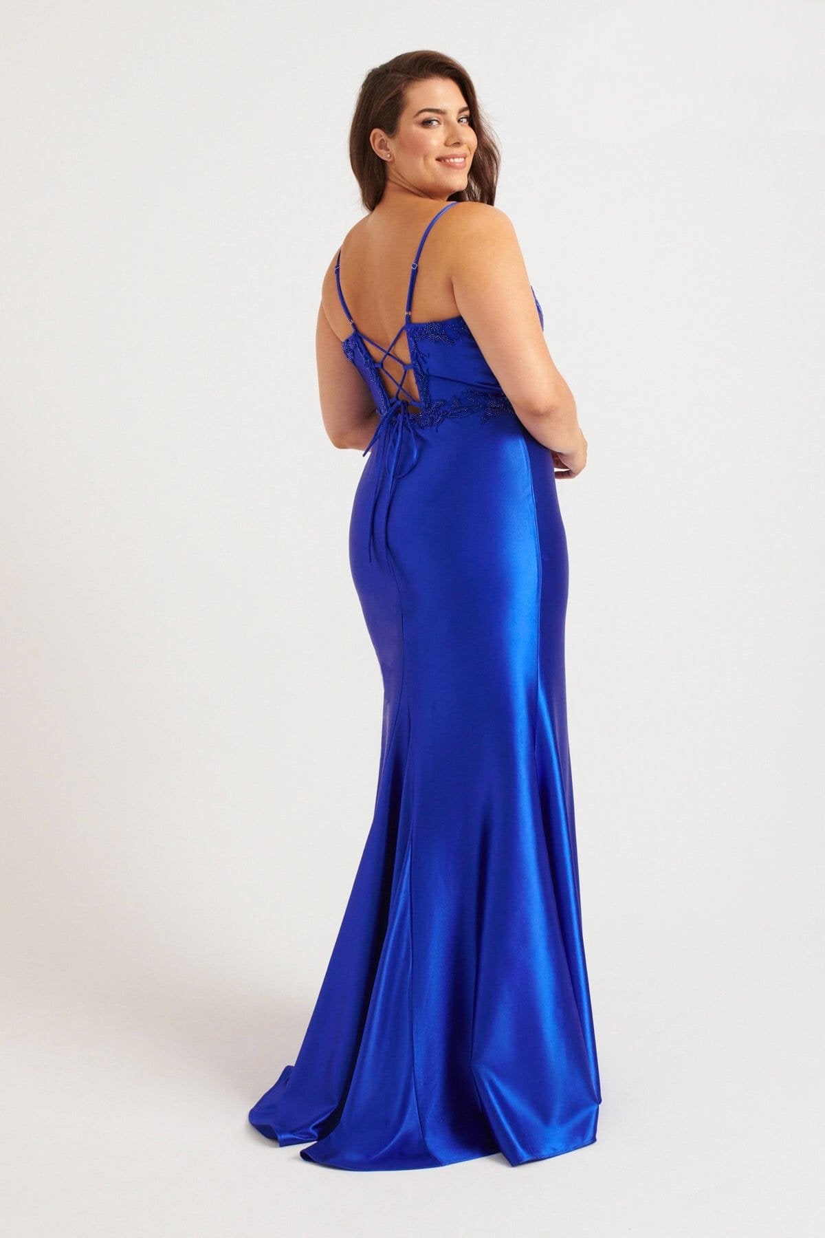 Prom Dresses Long Prom Formal Beaded Plus Size Dress Royal