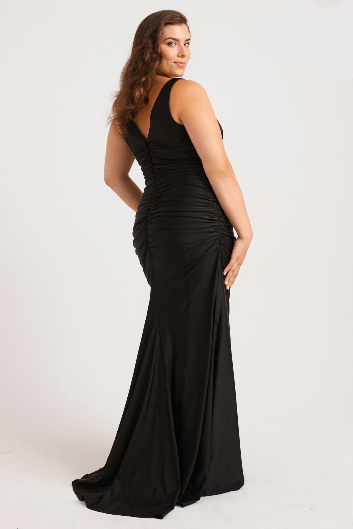 Plus Size Dresses Long Formal Fitted Plus Size Dress Black