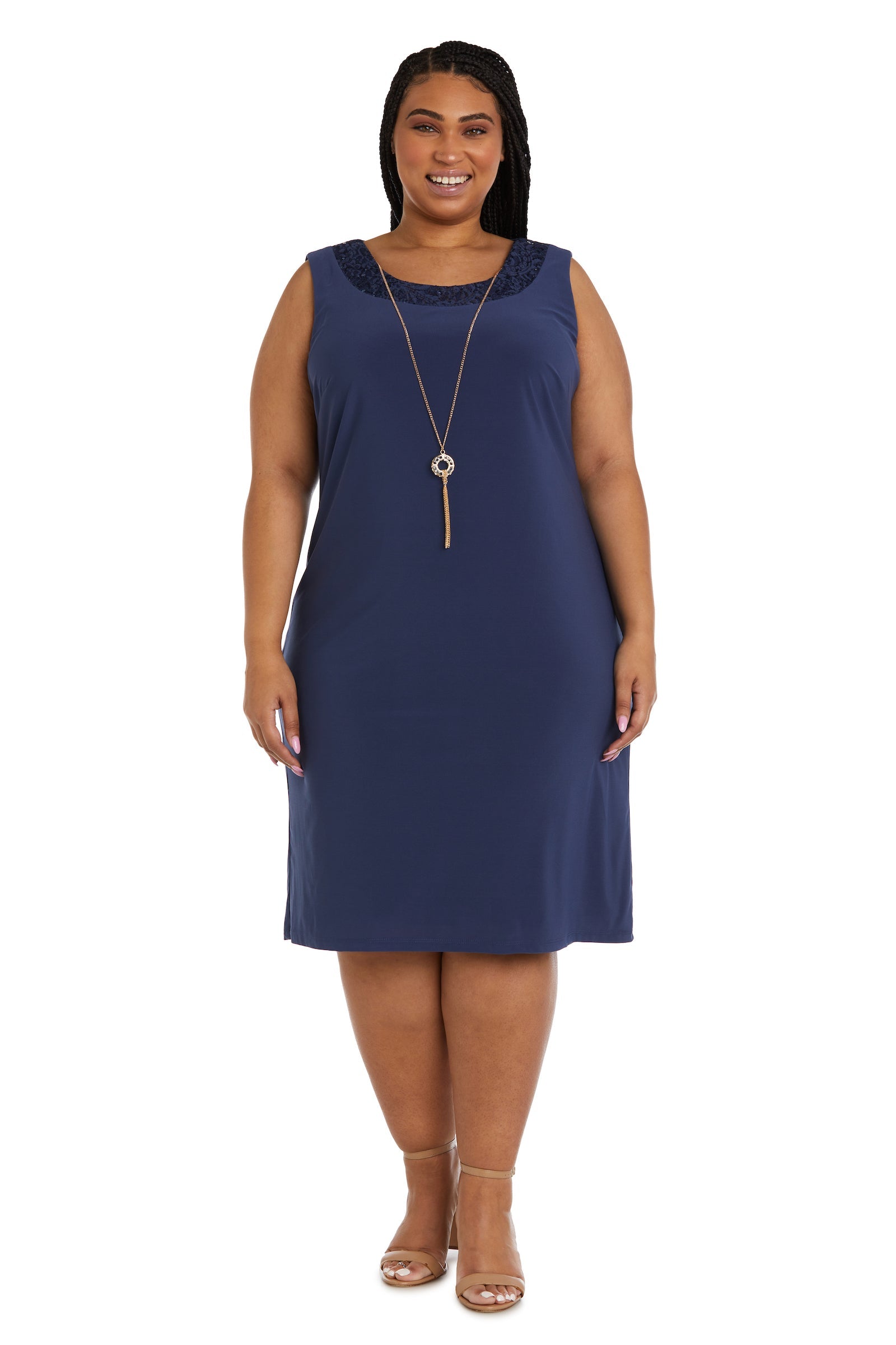 R&M Richards 9587W Sequin Short Jacket Plus Size Dress