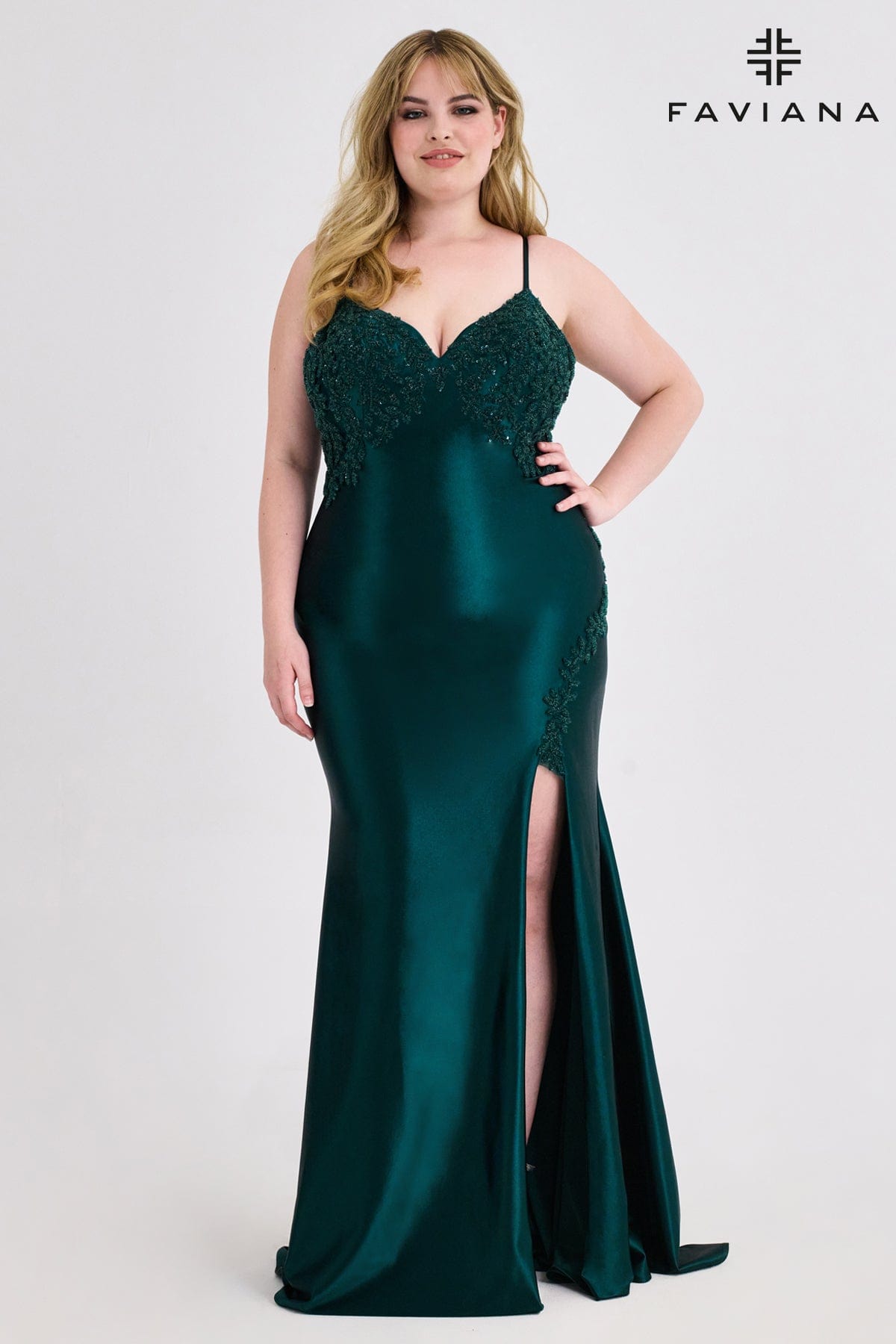 Formal Dresses Long Prom Formal Slit Dress Dark Hunter Green