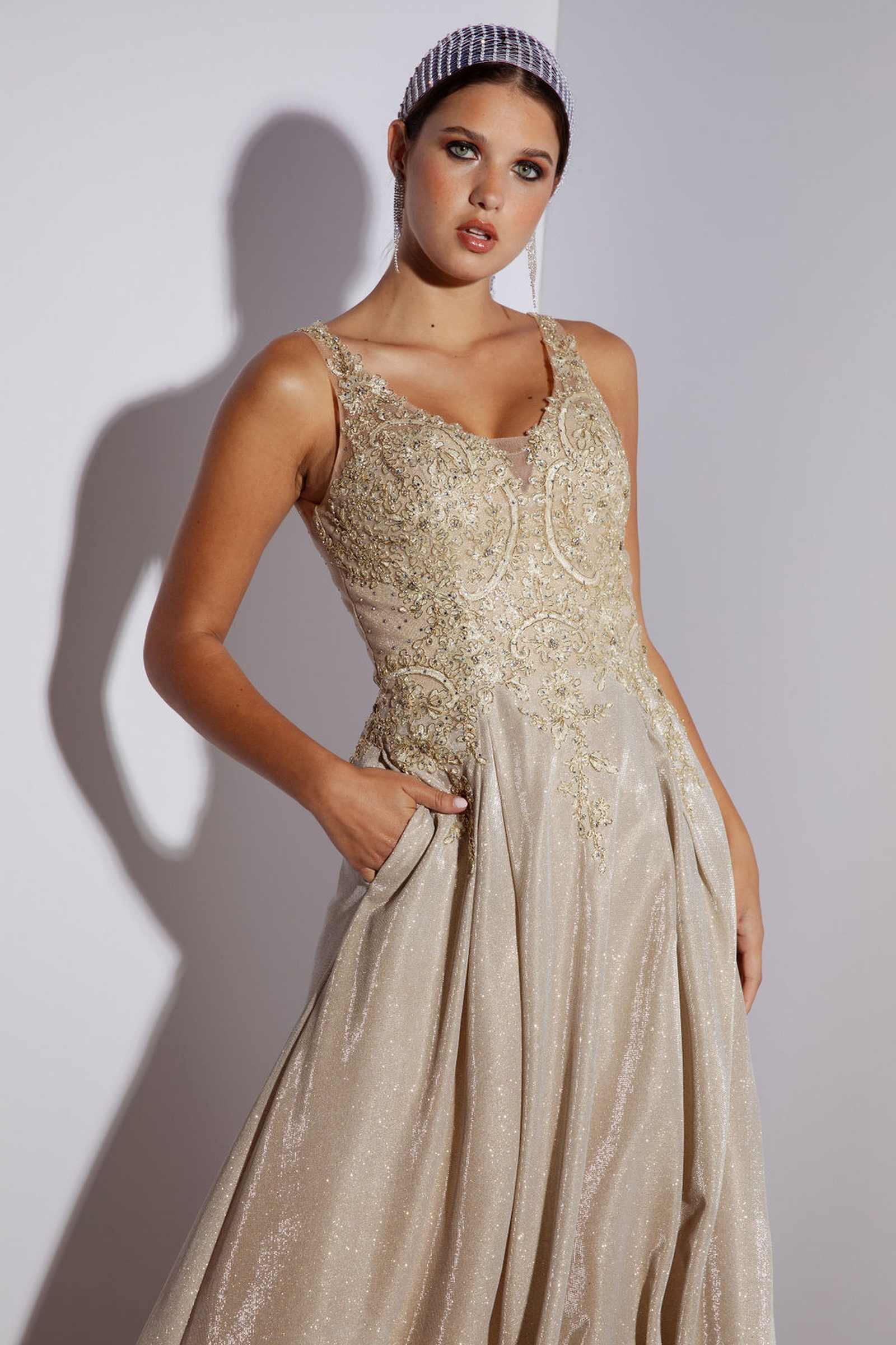 Prom Dresses Long Formal Prom A Line Dress Eureka Fashion 9606 Champagne