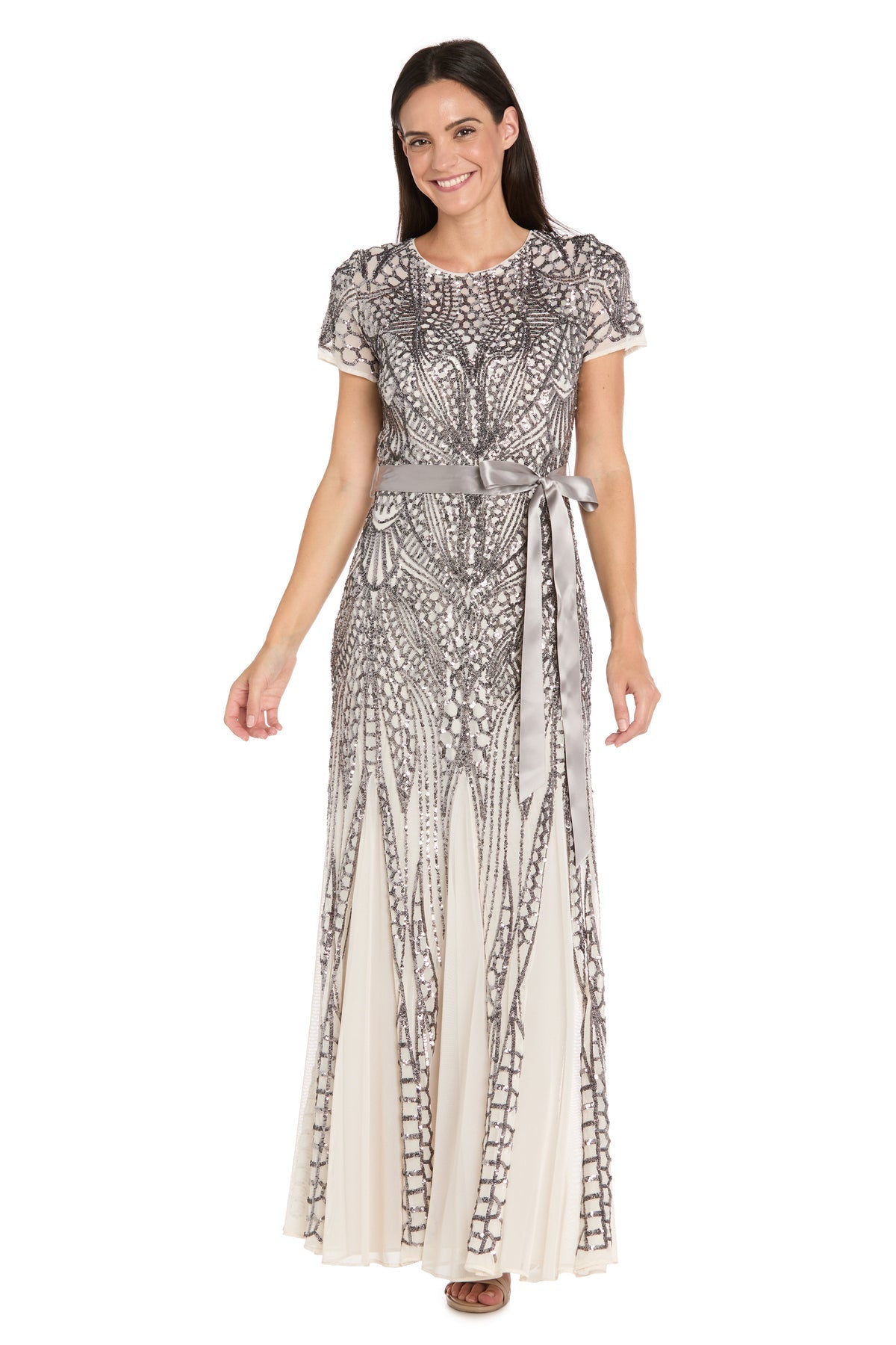 Jewel Neck Long Sequin Mother of the Bride Dress by R&M Richards 9615P