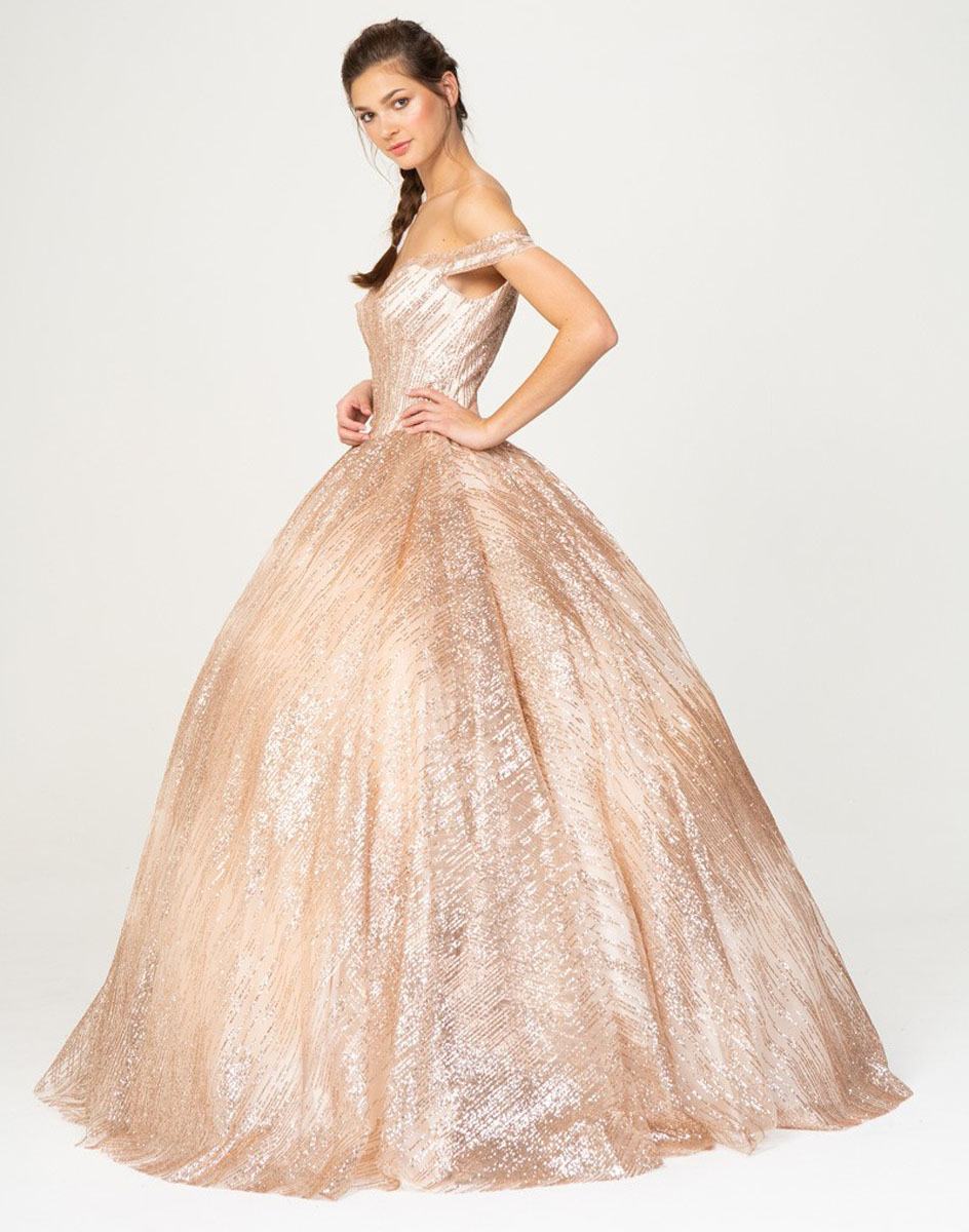 Prom Dresses Long Formal Prom A Line Glitter Dress Eureka Fashion 9616 Rose Gold