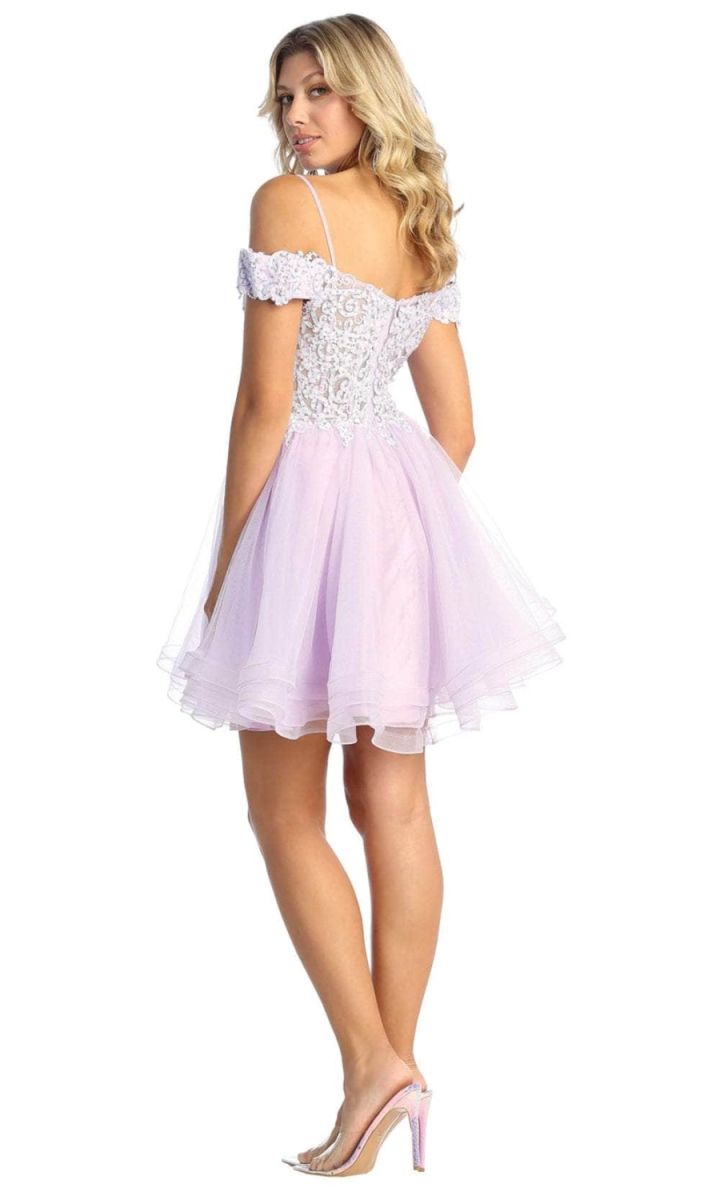 Off-the-Shoulder Mini/Short Tulle Cocktail A-Line May Queen 1897