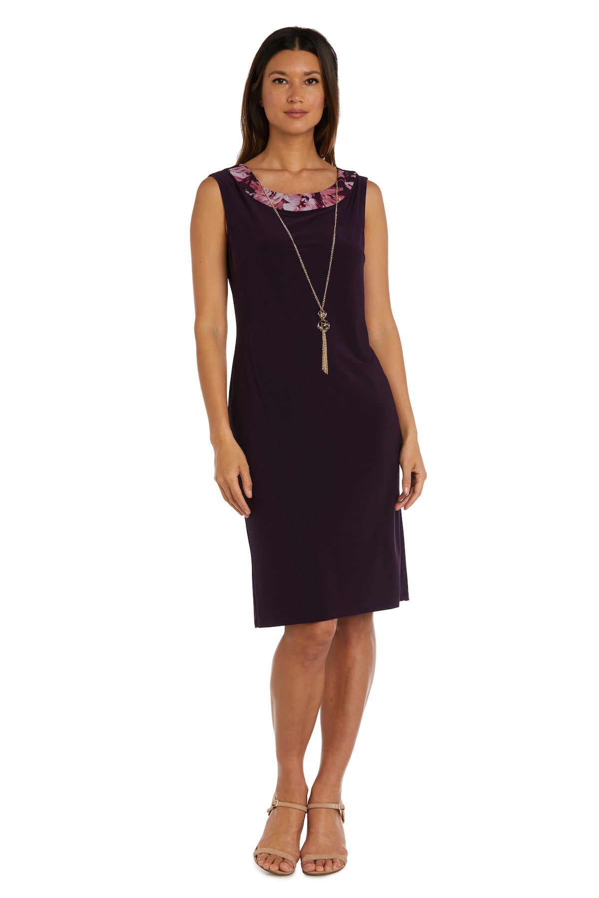 R&M Richards 9646P Short Two Piece Floral Print Jacket Petite Dress