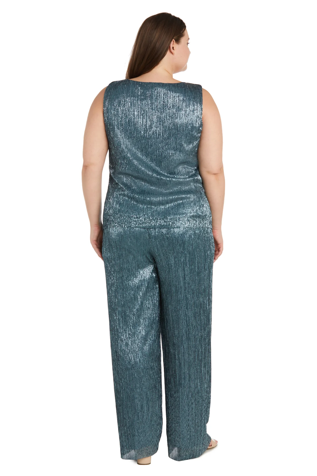 Pant Suit Three Piece Crinkle Plus Size Pantsuit Spruce