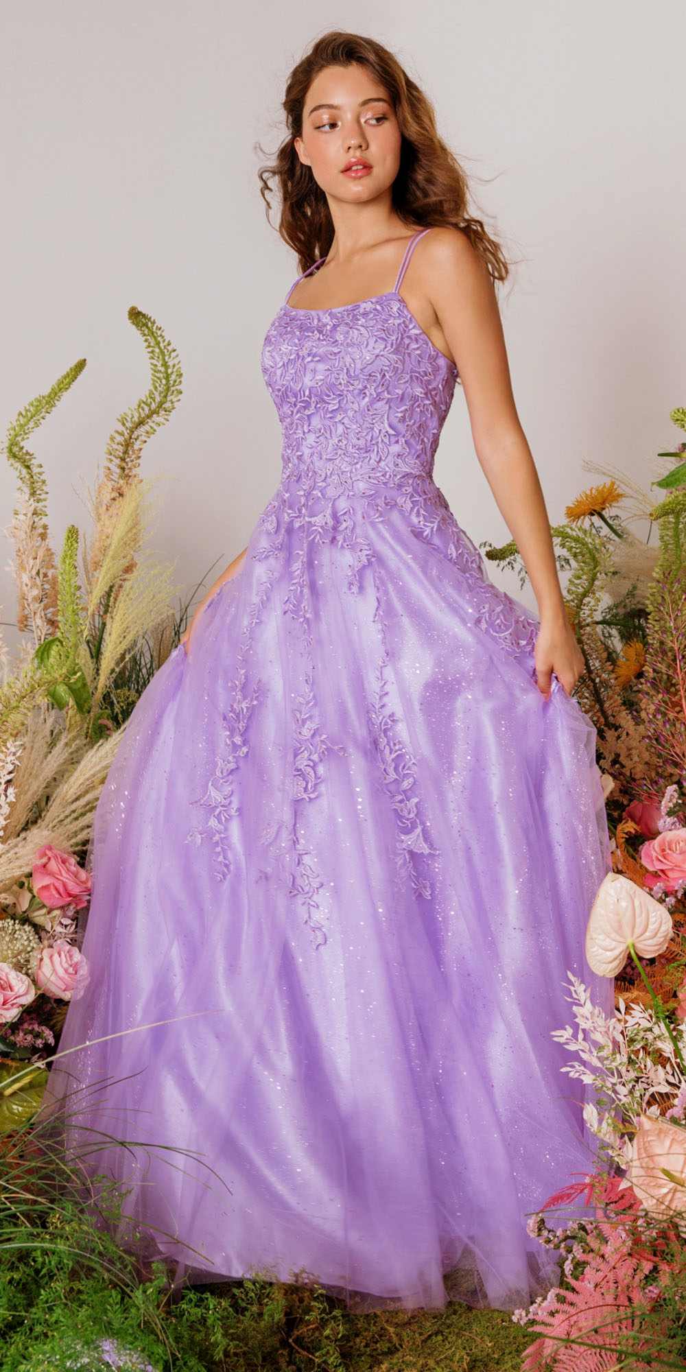 Prom Dresses Long Formal Lace Prom A Line Dress Eureka Fashion 9757 Lilac