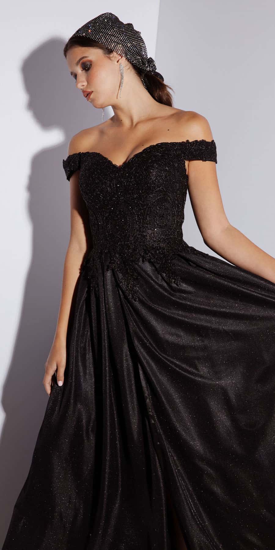 Prom Dresses Formal Long A Line Slit Prom Dress Eureka Fashion 9806 Black
