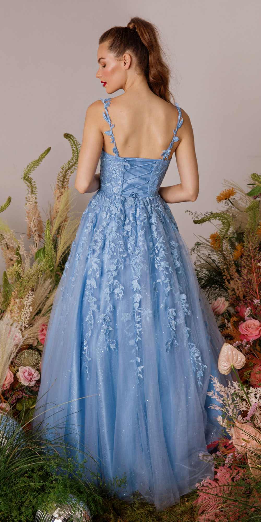 Prom Dresses Formal Glitter A Line Long Prom Dress Eureka Fashion 9858 Bahama Blue