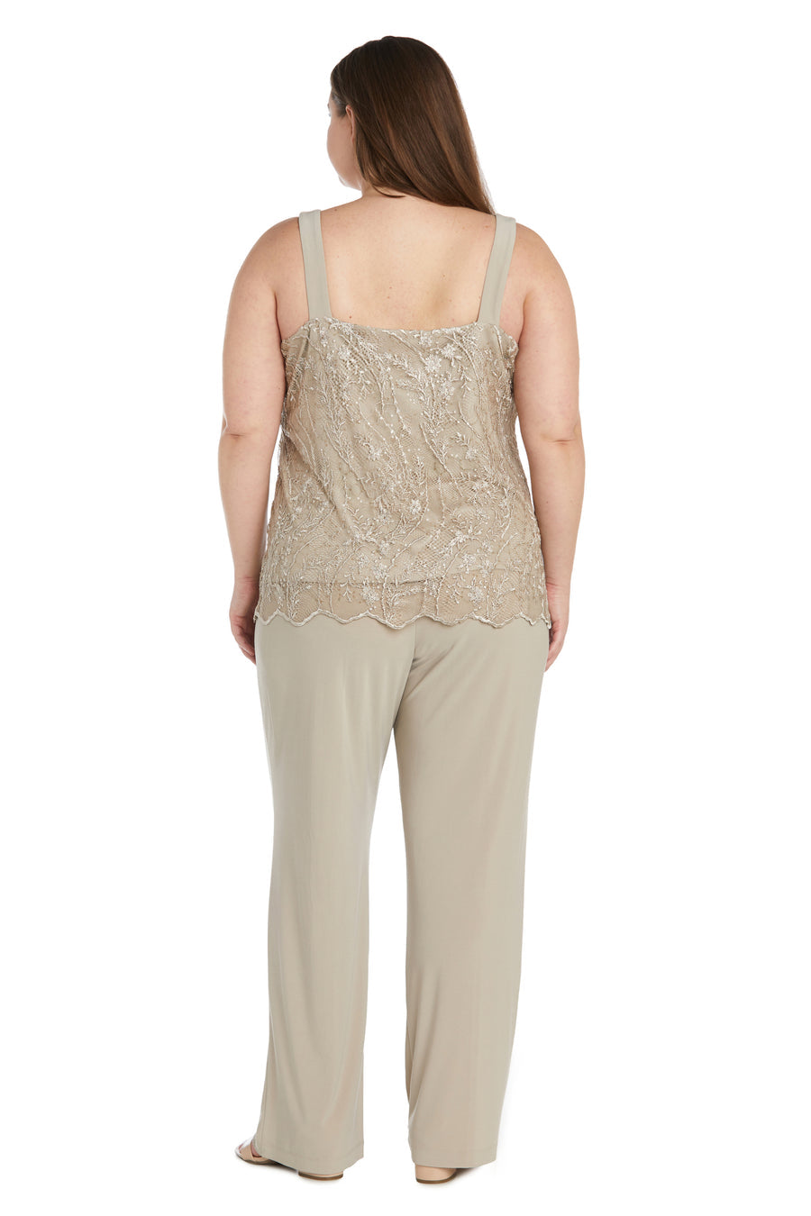 Pant Suit Plus Size Sequins Pant Set Champagne