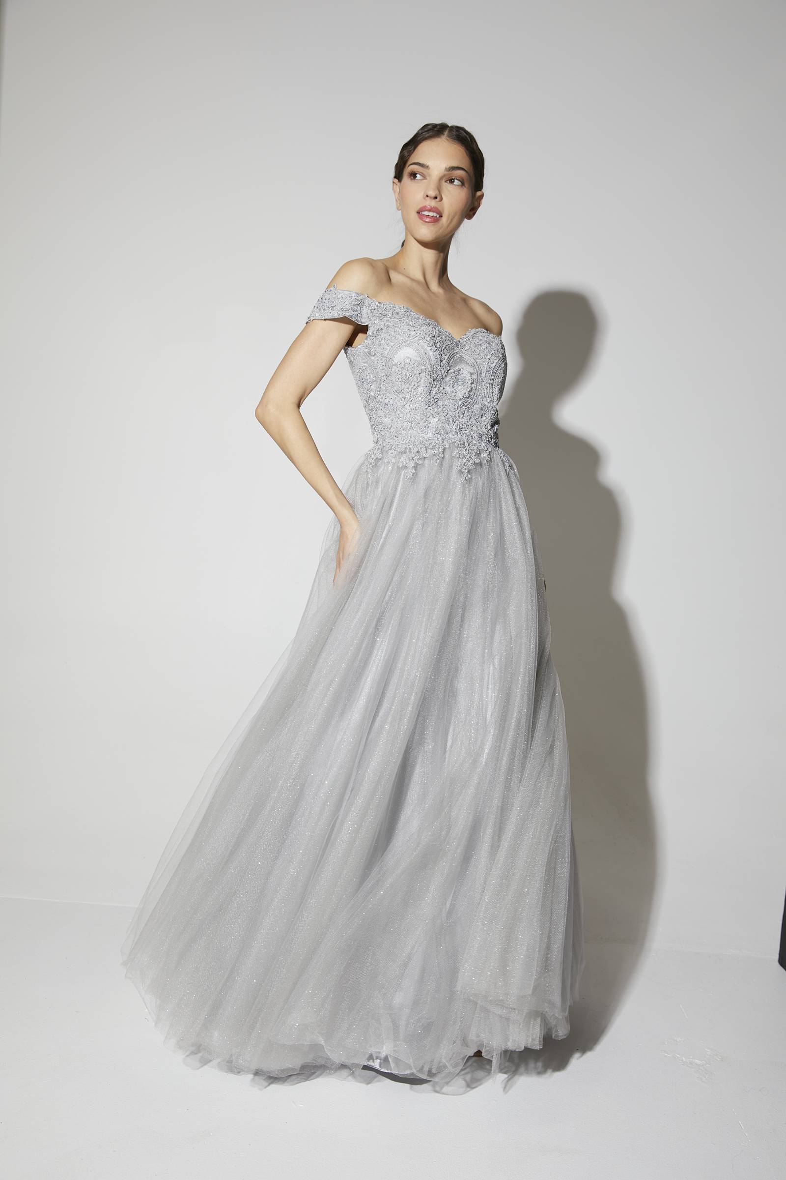Prom Dresses A Line Lace Applique Long Formal Prom Dress Eureka Fashion 9899 Silver