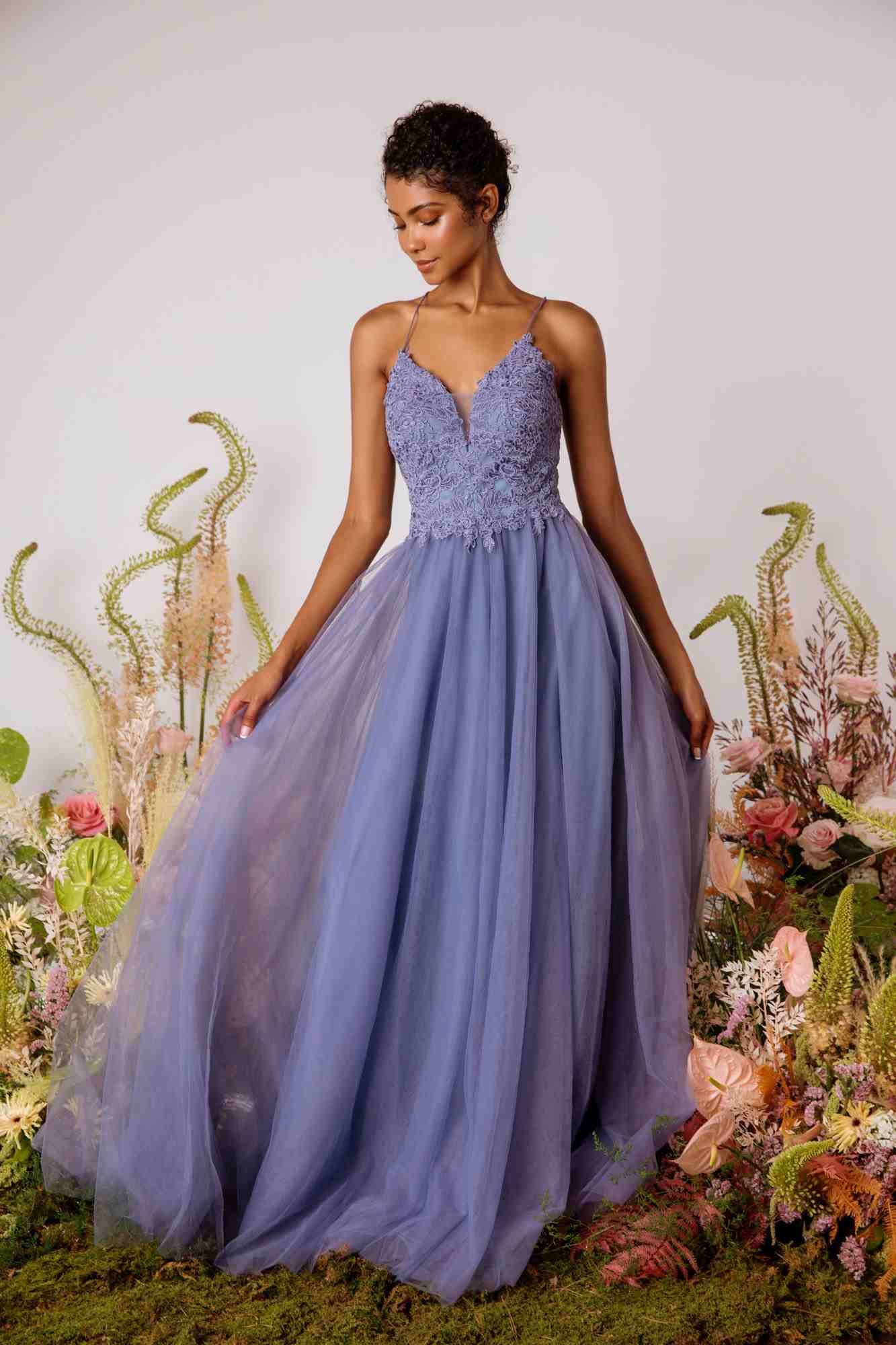 Prom Dresses Long Formal A Line Lace Applique Prom Dress Eureka Fashion 9902 Lavender