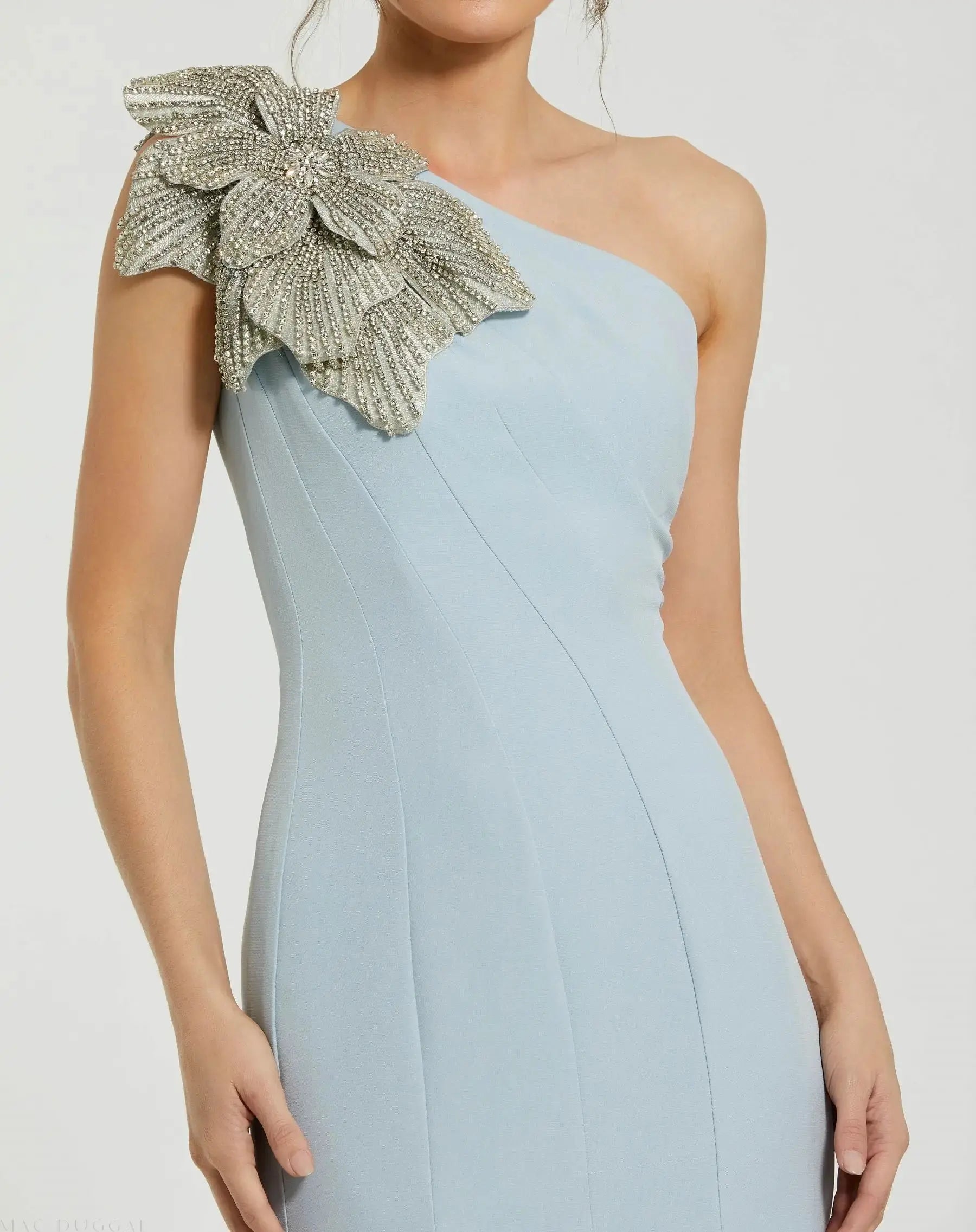 Formal Dresses Long Mermaid Formal Petite Dress Mac Duggal 9911810P Powder Blue