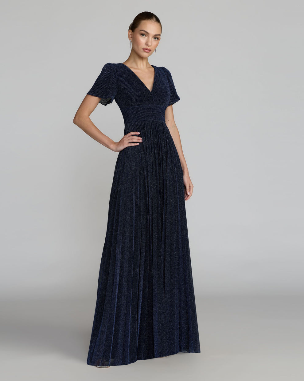 V-Neck Floor-Length Jersey Formal A-Line Mac Duggal 9911881P