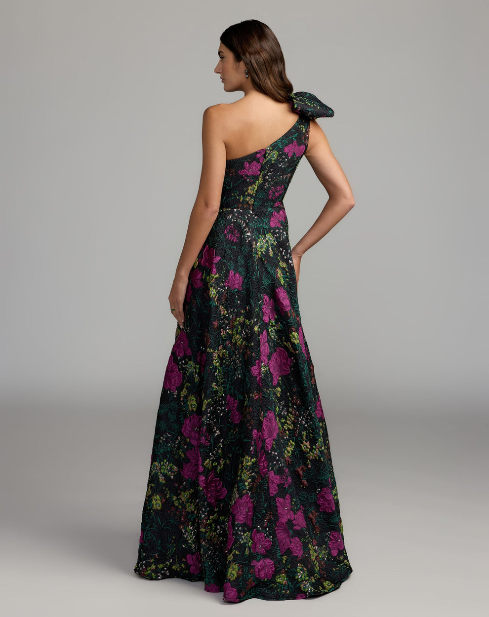 One-Shoulder Floor-Length Lace Formal A-Line Mac Duggal 9911919P