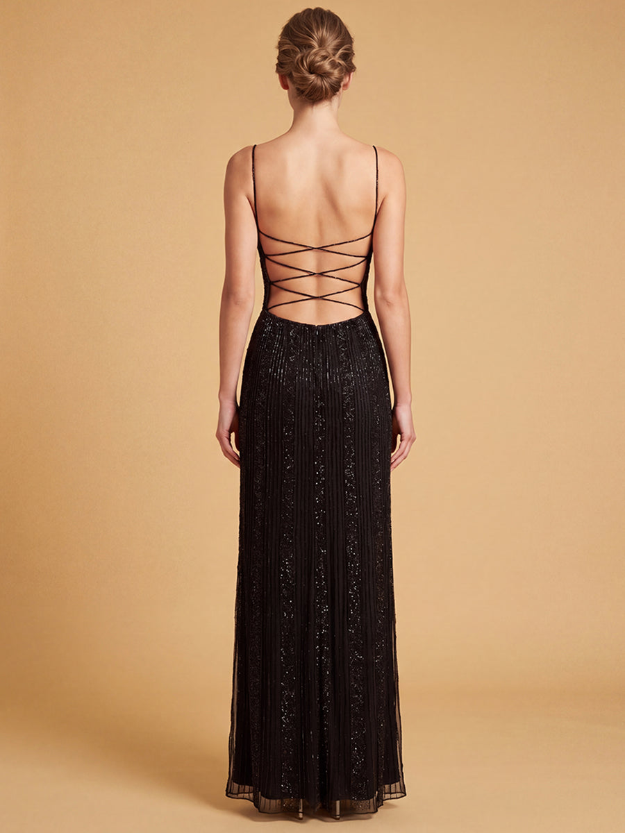 Sweetheart Floor-Length Sequin Formal Sheath Lara 9917