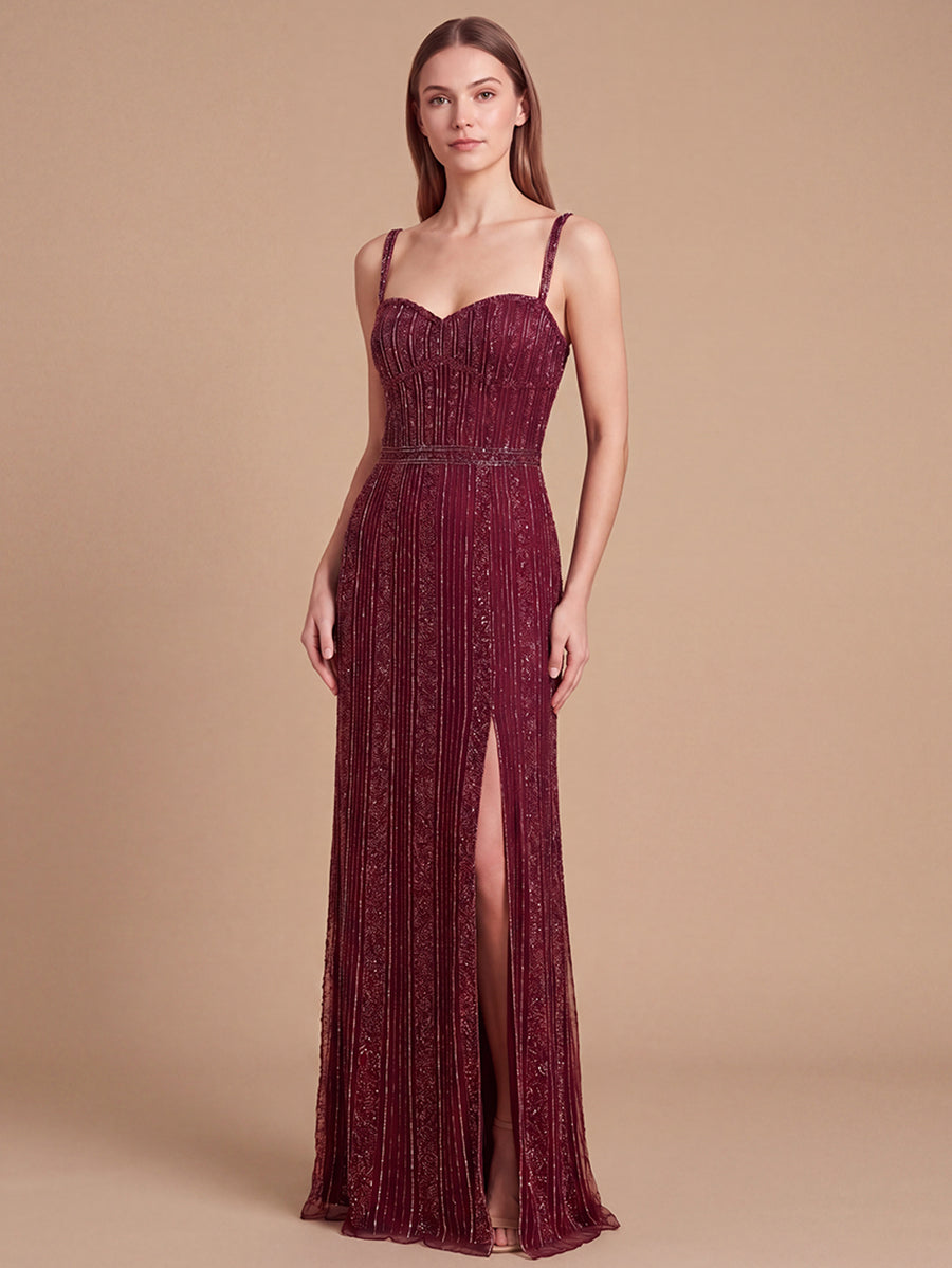 Sweetheart Floor-Length Sequin Formal Sheath Lara 9917